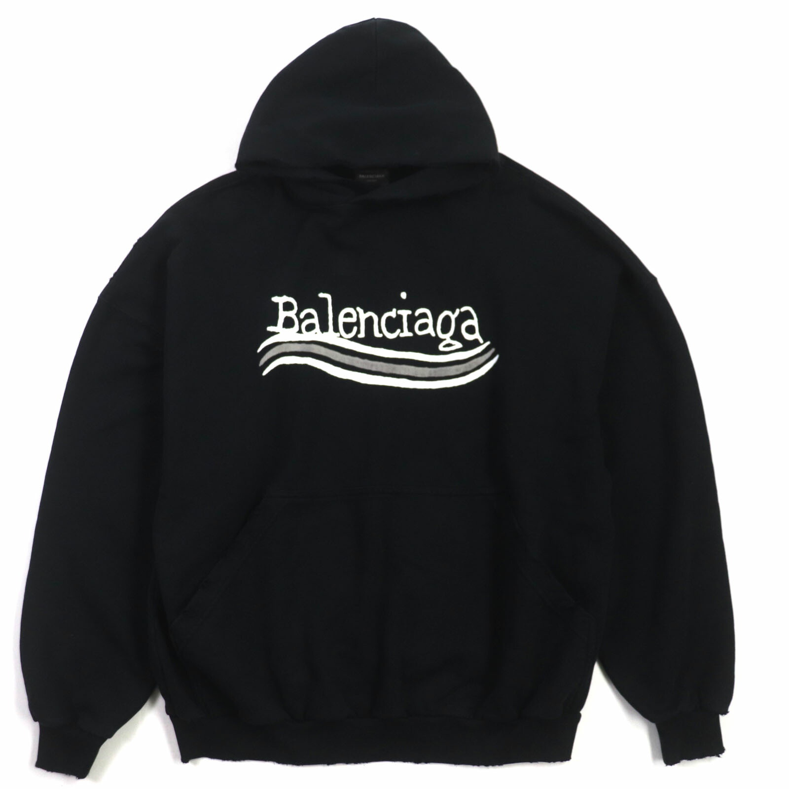 美品　BALENCIAGA ターコイズ 　スウェット　パーカー　ダメージ加工 美品 BALENCIAGA ターコイズ スウェット パーカー ダメージ加工