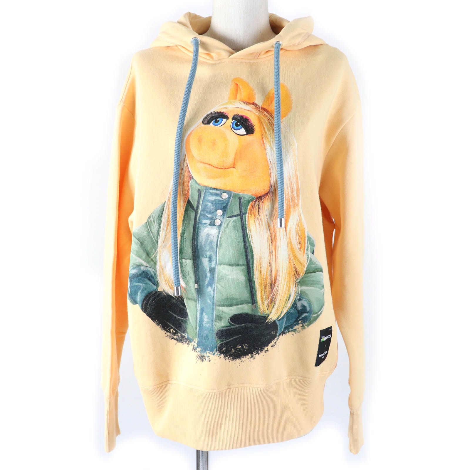 未当て嵌める品☆MONCLER GENIUS 2×Disney モンク線路 天賦の才 2×ウォルトディズニー 2022年製 綿織物100％ マペット・ショー グラフィック刷り上げる HOODIE 汗水 オレンジ色系 XS 置き目品 レディース【中古】