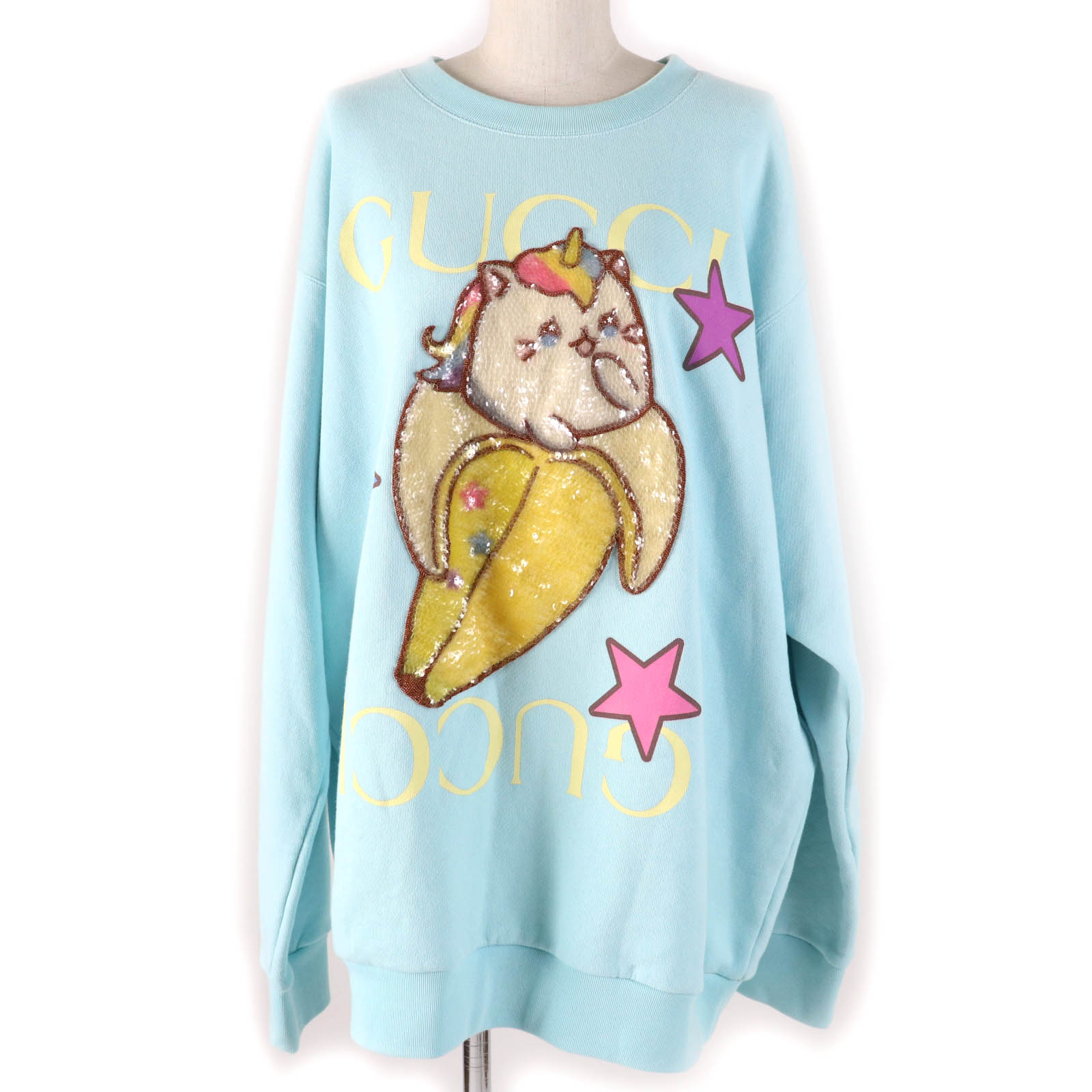【新品・未使用品】GUCCI グッチ×ばなにゃ　スパンコール　スウェット　M 新品・未使用品】GUCCI グッチ×ばなにゃ スパンコール スウェット M