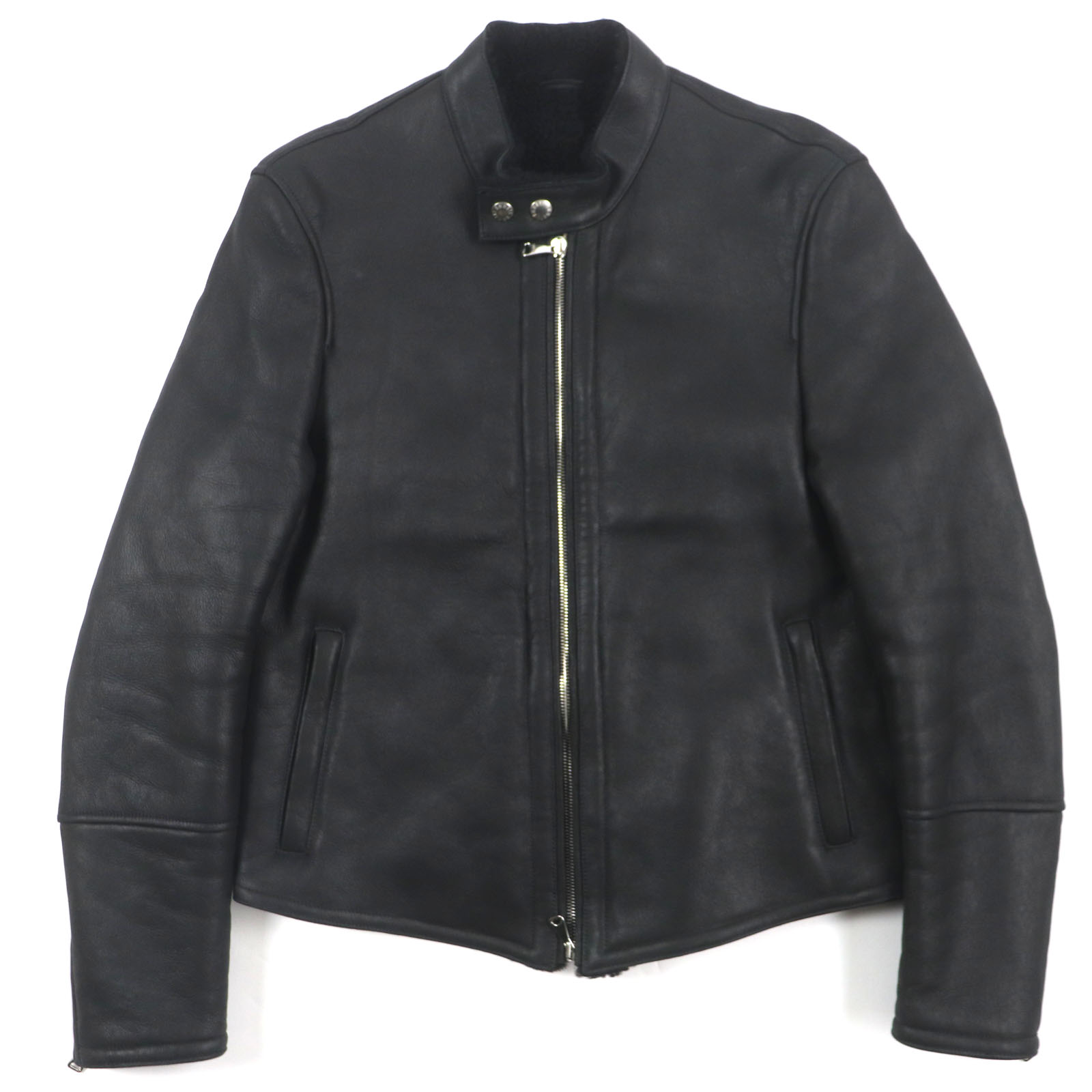 美品▼EMMETI エンメティ H UOMO アッカ ムートン 干場義雅 ダブルジップ シングル ライダースジャケット ブラック 46 イタリア製 正規品 メンズ【中古】|衣類&ブランドリサイクル GREEN
