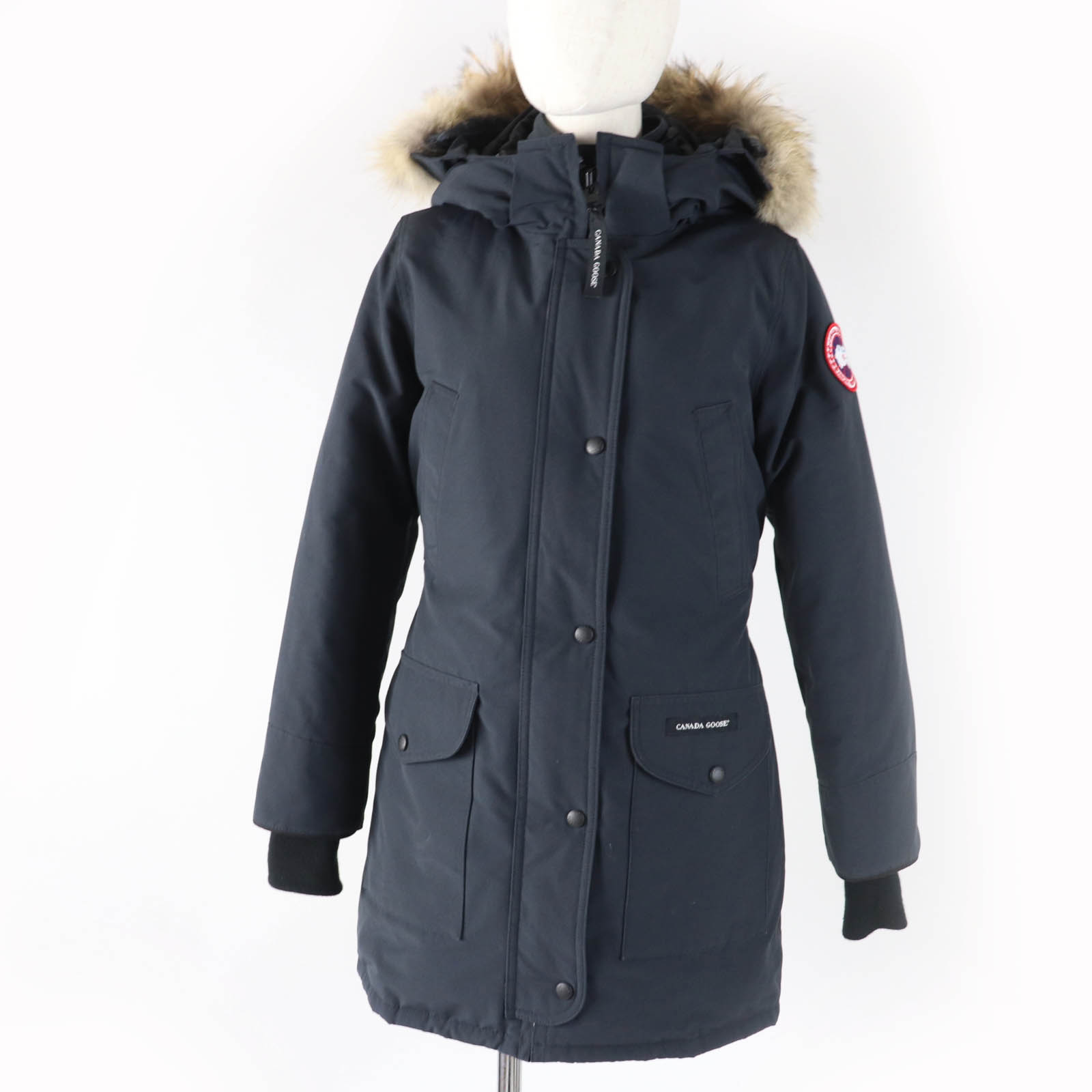 良品☆CANADA GOOSE カナダグース 6660天使の都市 TRILLIUM PARKA トリリウムパーカー 毛革・ボンネット付 打ち倒す厚地の外套 米国海軍 S 国内置き目品 レディース【中古】 コート・ジャケット-レディースファッション