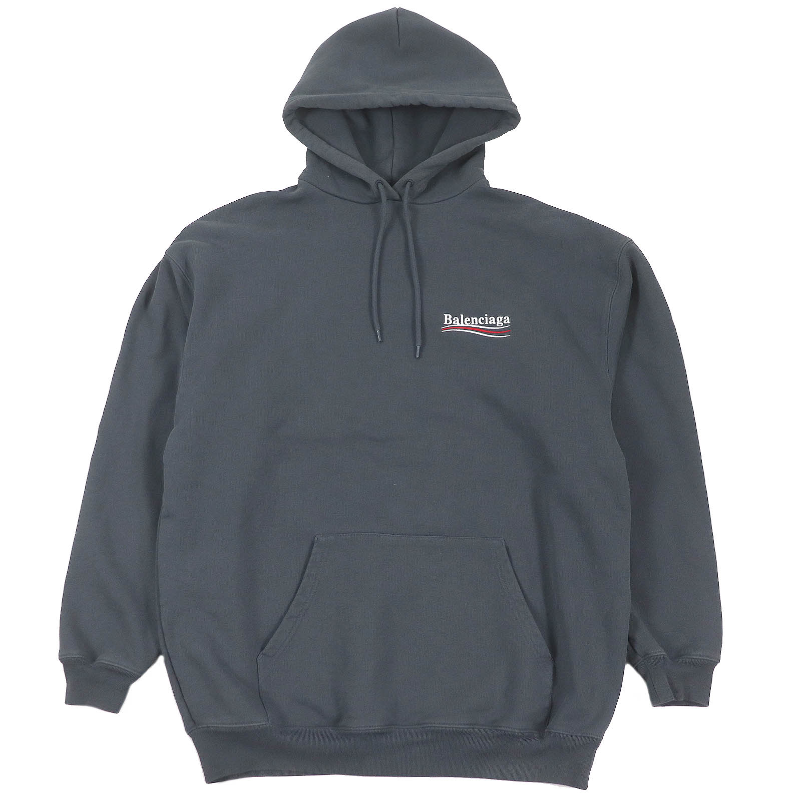 美品□BALENCIAGA バレンシアガ 2021年製 578135 コットン キャンペーンロゴ エンブロイダリー パーカー フーディー グレー S イタリア製 正規品 メンズ【中古】｜衣類＆ブランドリサイクル GREEN