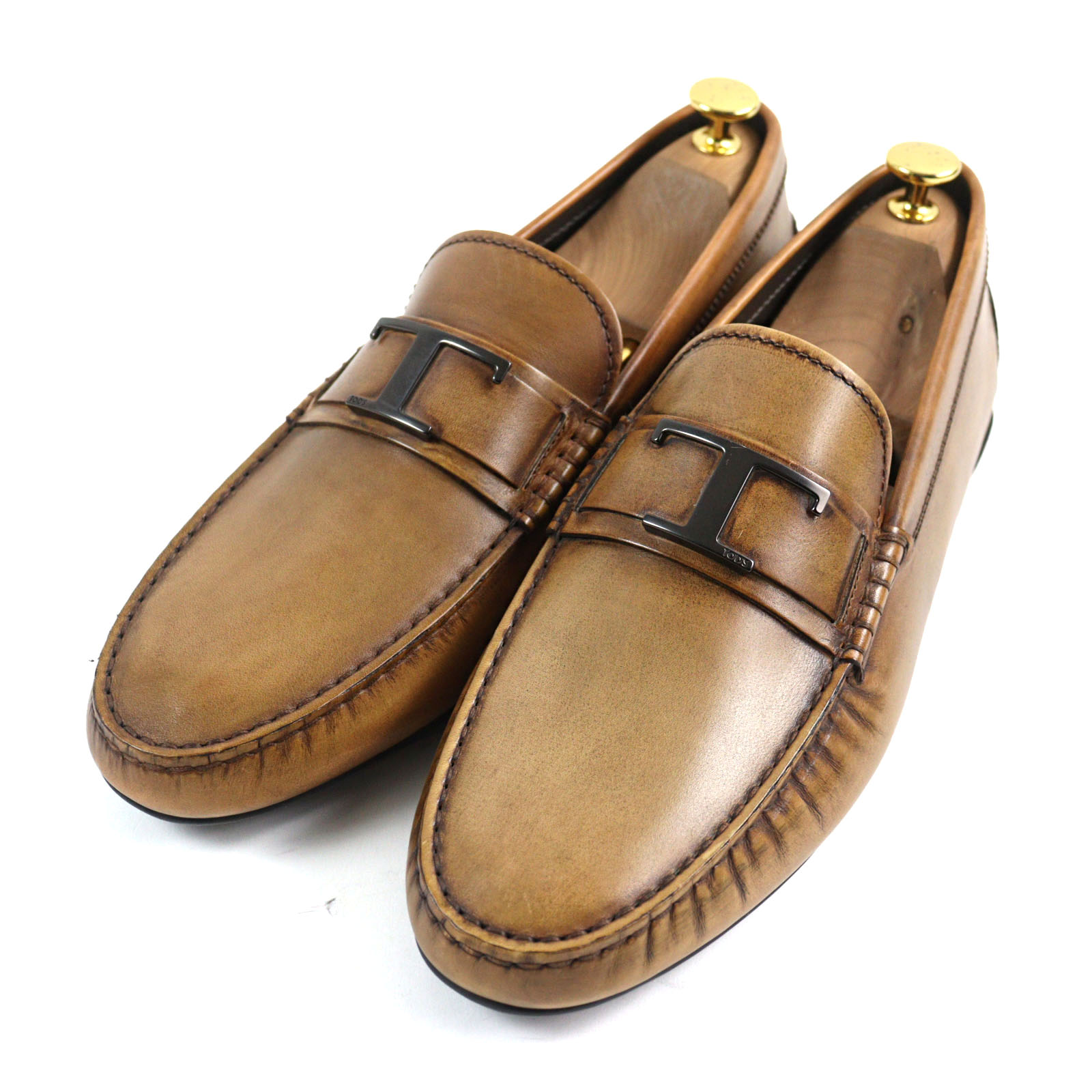 極美品○TOD’S トッズ シティ ゴンミーニ Tタイムレス ブラッシュドレザー ラバーペブル ドライビングシューズ スリッポン ブラウン 9 イタリア製 メンズ【中古】|衣類&ブランドリサイクル GREEN