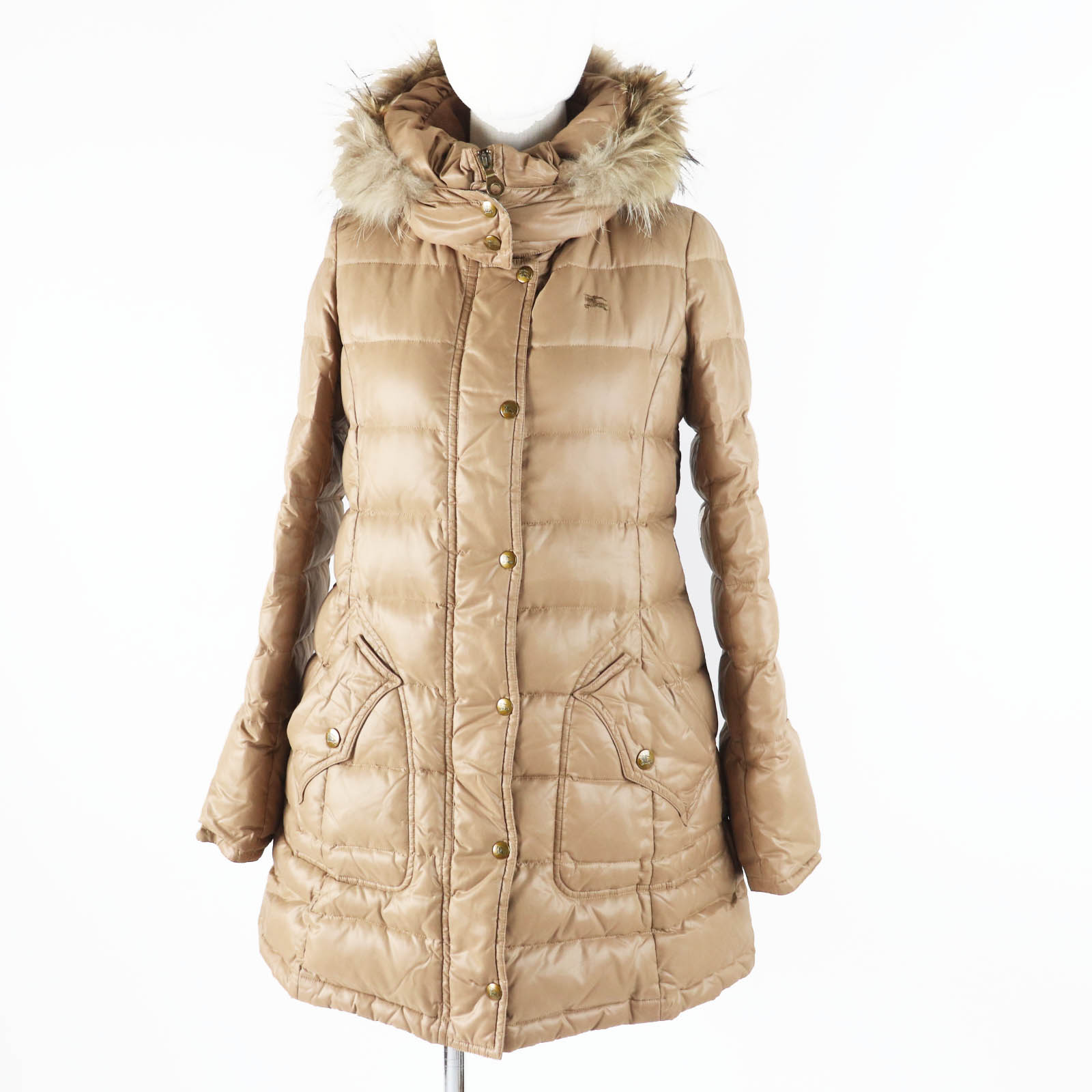 【美品】バーバリーブルーレーベル★レディース　コート　フード付き　裏地チェック BURBERRY BLUE LABEL 美品△BURBERRY バーバリーブルーレーベル