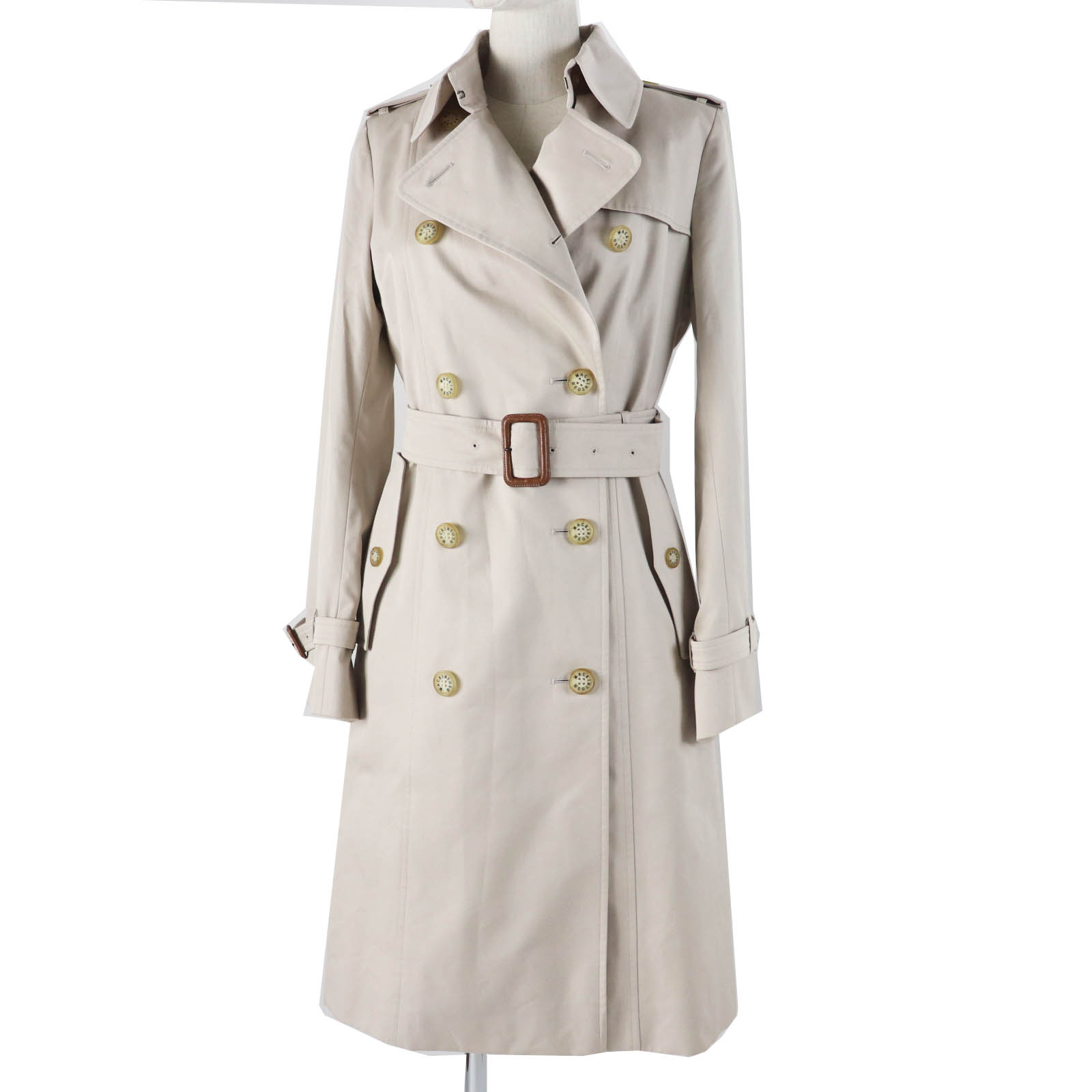 美品◎MACKINTOSH LONDON マッキントッシュ ロンドン G5A25-310-40 ロゴボタン・チェック柄ライナー付き トレンチコート ライトベージュ 40 日本製 正規品 レディース【中古】｜衣類＆ブランドリサイクル GREEN