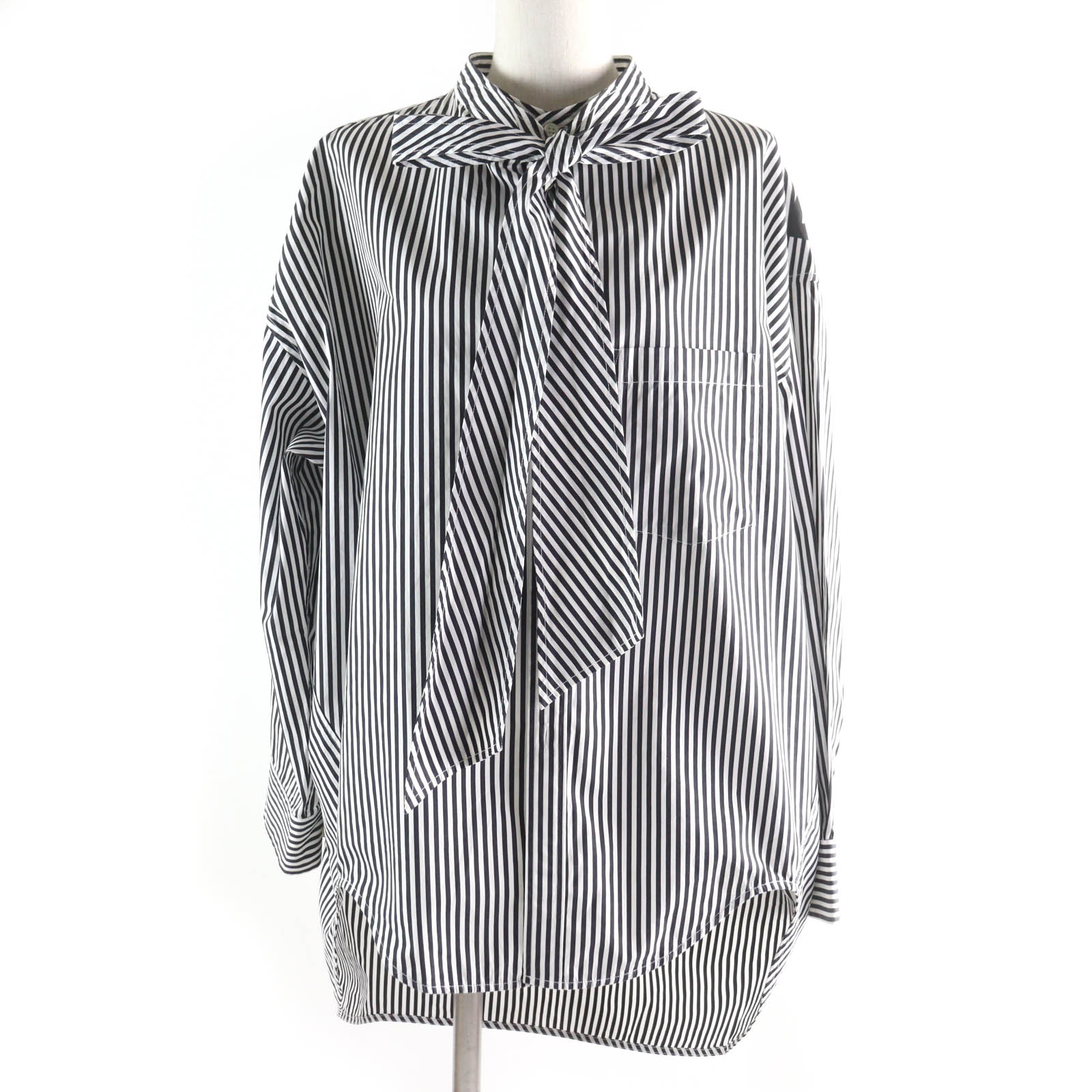 Y250511-1 BALENCIAGA ストライプスウィングシャツ　34 Balenciaga Striped Shirt | Blue | FARFETCH