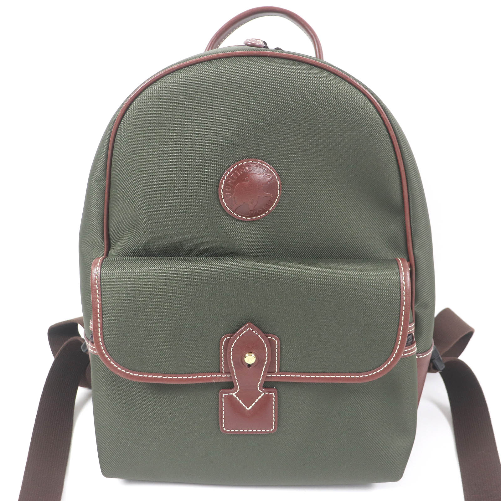 ハンティングワールド レザー キャンバス リュック 巾着型 バッグ