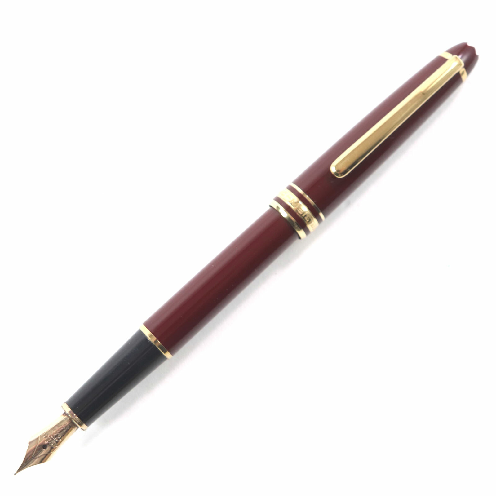 良品▼MONTBLANC モンブラン マイスターシュテュック 古典派音楽 書き込み先14K EFニブ 白いことはやりっ子 筆 ボルドーワイン ゴールド ＦＲＧ製 メンズ【中古】