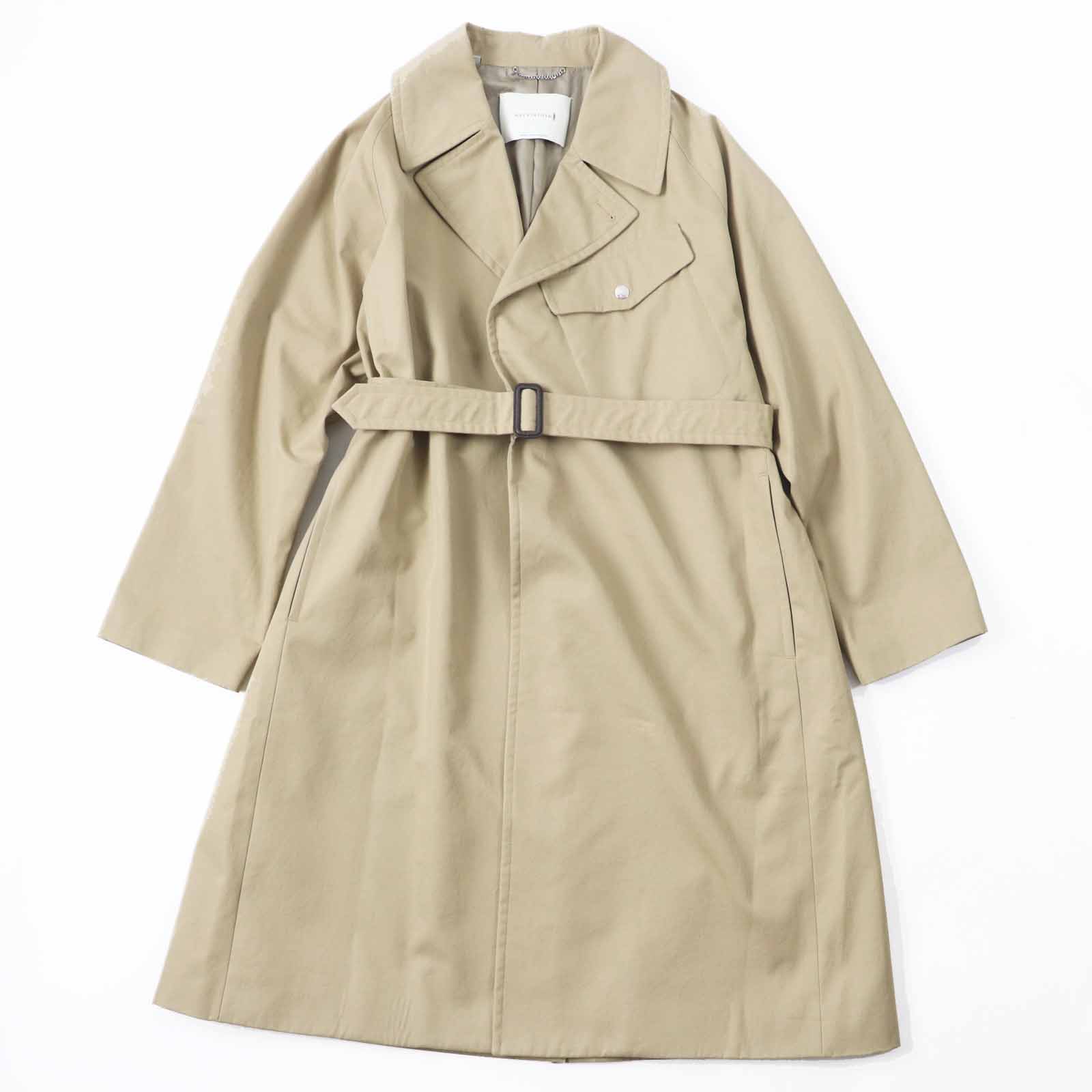 極美品◎Mackintosh マッキントッシュ G212MO1107FLACD LAGGAN EX EDIFICE別注 タイロッケンコート／ステンカラー厚地の外套 HONEY（ベージュ） 40 UK製 置き目品 メンズ【中古】
