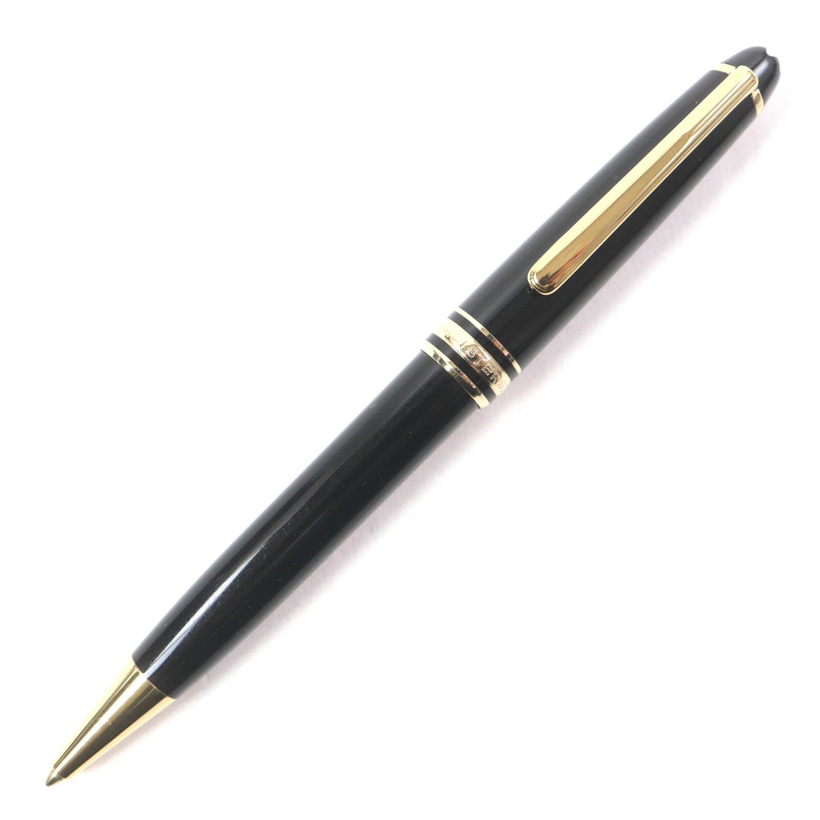 良品▼MONTBLANC モンブラン マイスターシュテュック ホワイトスター ツイスト式 ボールペン ブラック ゴールド ドイツ製 メンズ 筆記確認済み【中古】 14,850円