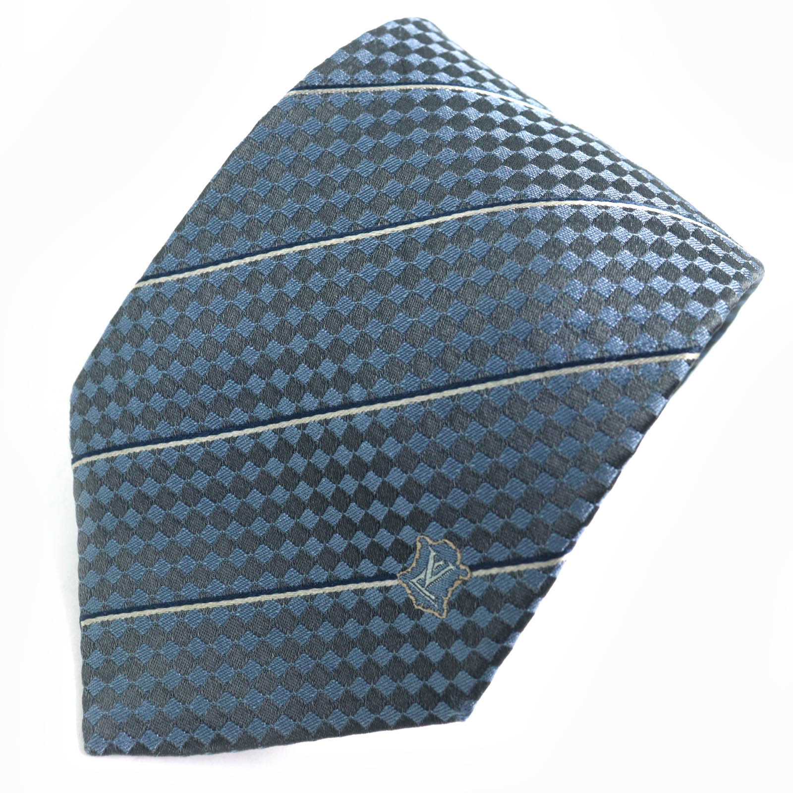 美品 ルイヴィトン Louis Vuitton ネクタイ シルク ブラック LOUIS VUITTON - 美品 ルイヴィトン Louis Vuitton ネクタイ