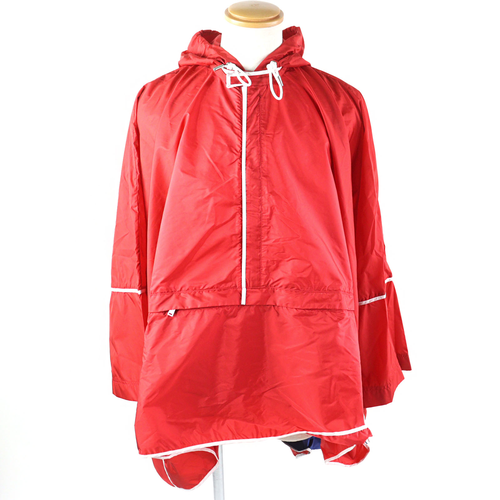極美品○DSQUARED2 ディースクエアード S75AM0770 うしろ側ロゴタイプ 紅葉 Leaf カンガルー衣嚢 ウィンドブレーカー ナイロン上衣 赤いこと 青み 白いこと 38 イタリア製 置き目品 メンズ【中古】