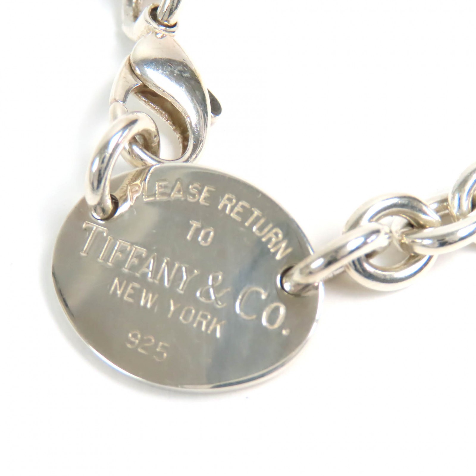 美品△TIFFANY&Co. ティファニー リターントゥティファニー オーバルタグ チョーカー ネックレス アクセサリー SV925 シルバー 重量53.2g メンズ【中古】 36,465円