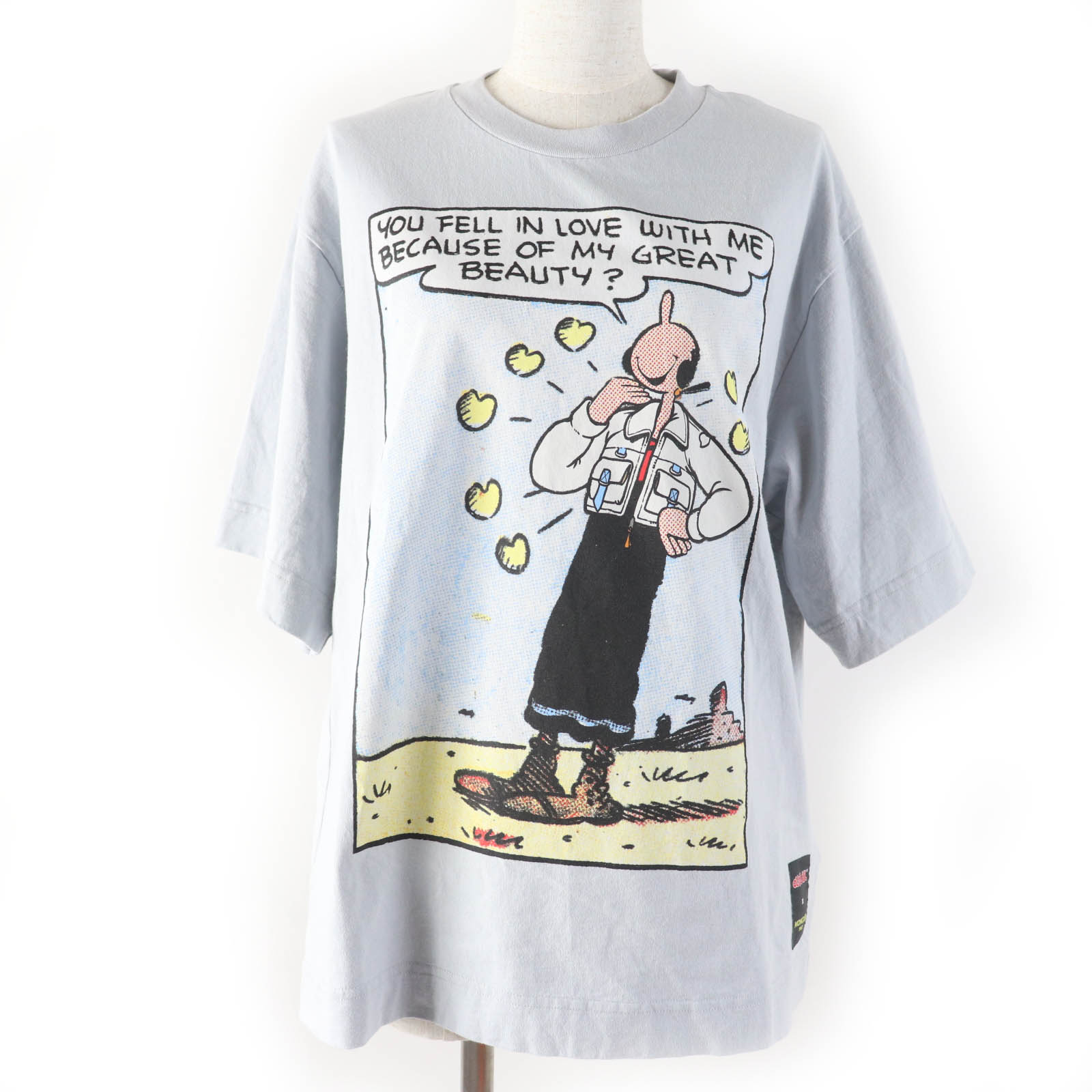 美品☆MONCLER GENIUS 2 モンク軌跡 天与の資 2 22SS OLIVE OYL 綿織物100％ 半袖Ｔシャツ ともし火薄墨色 M イタリア製 置き目品 レディース【中古】 Tシャツ・カットソー-レディースファッション