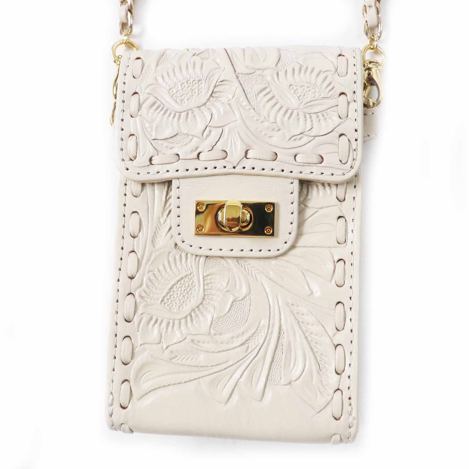 美品】CARVING TRIBES マエストラハンドバッグ花モチーフ白