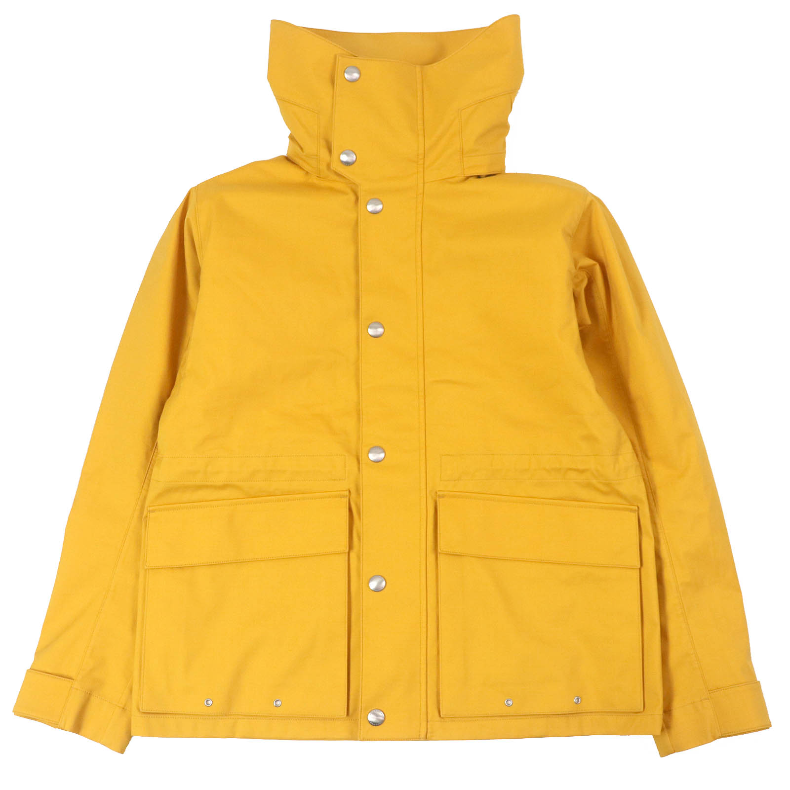 極美品□BURBERRY LONDON バーバリーロンドン シルク混 WZIP フーデッド マウンテンパーカー イエロー 46 イタリア製 正規品 メンズ【中古】