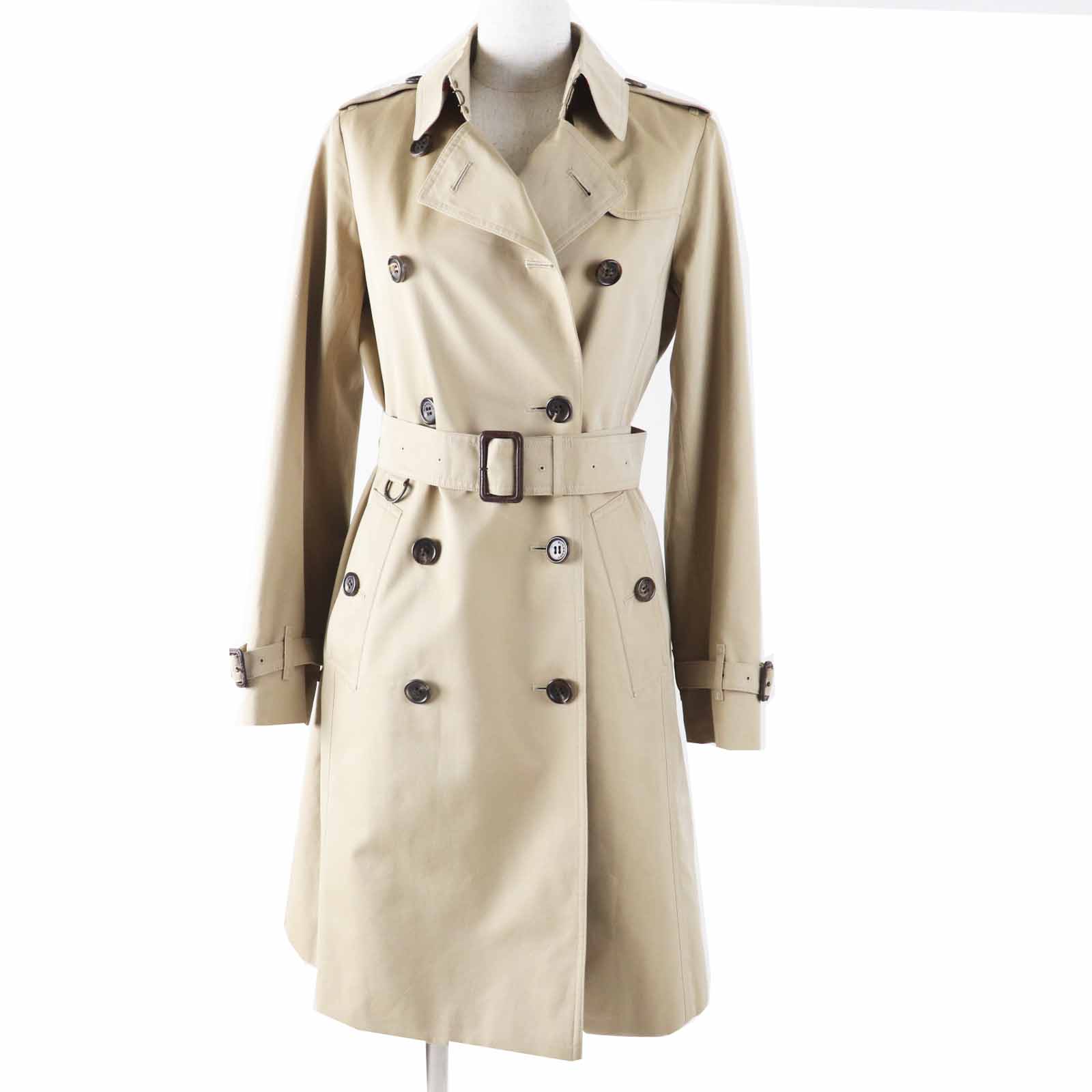 美品◎BURBERRY LONDON バーバリーロンドン B1A89-630-51 コットン ライナー付き トレンチコート 裏・ライナーノバチェック柄 ベージュ 36 日本製 正規品 レディース【中古】
