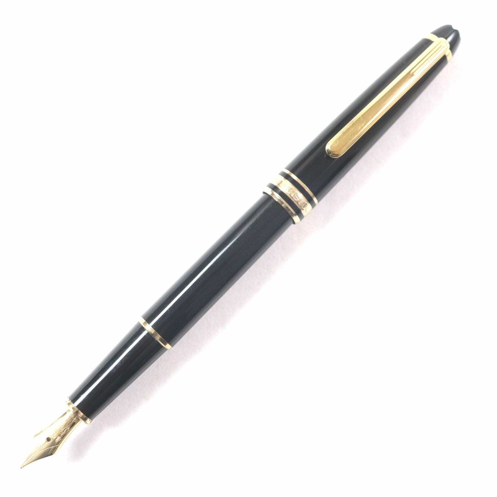 良品▼MONTBLANC モンブラン マイスターシュテュック 古典派音楽 書き込み先14K Fニブ 白いことはやりっ子 筆 黒いこと ゴールド ＦＲＧ製 メンズ【中古】