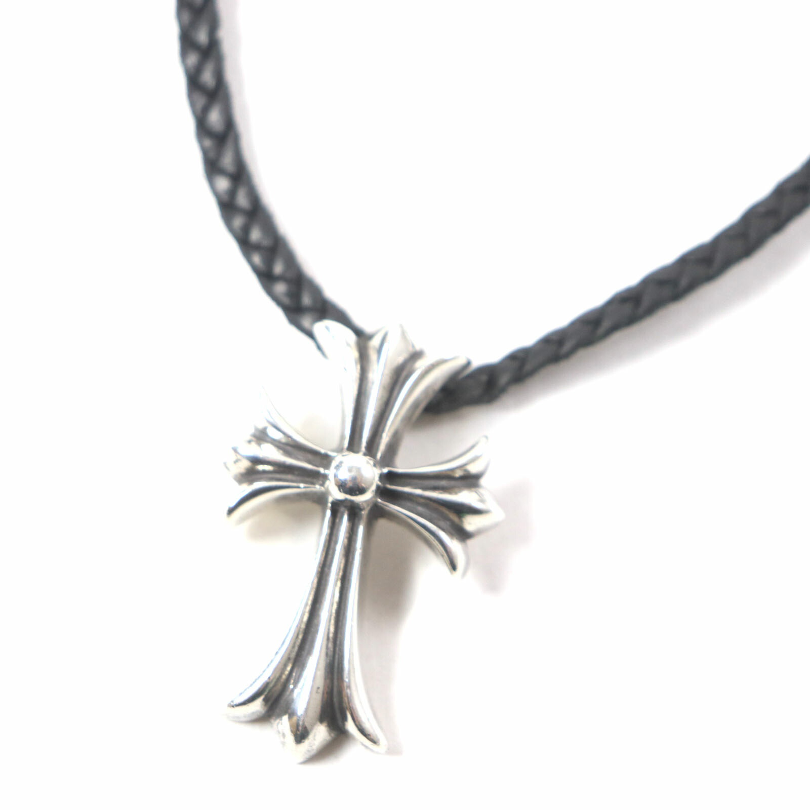 クロムハーツ　ラージクロス＋レザーボロチップ クロムハーツタイニーレザーブレードラージスクロールボロチップ