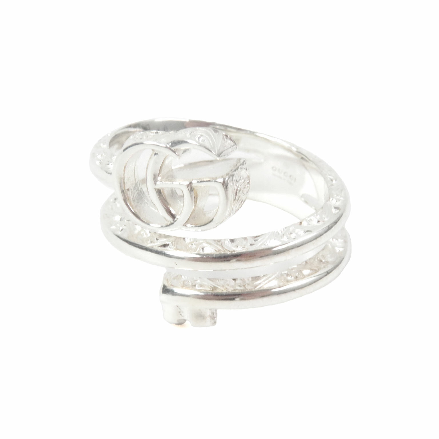 極美品□GUCCI グッチ 770719 ダブルG キーモチーフ アクセサリー リング・指輪 AG925 シルバー 18 イタリア製 重量8.36g メンズ【中古】 28,600円