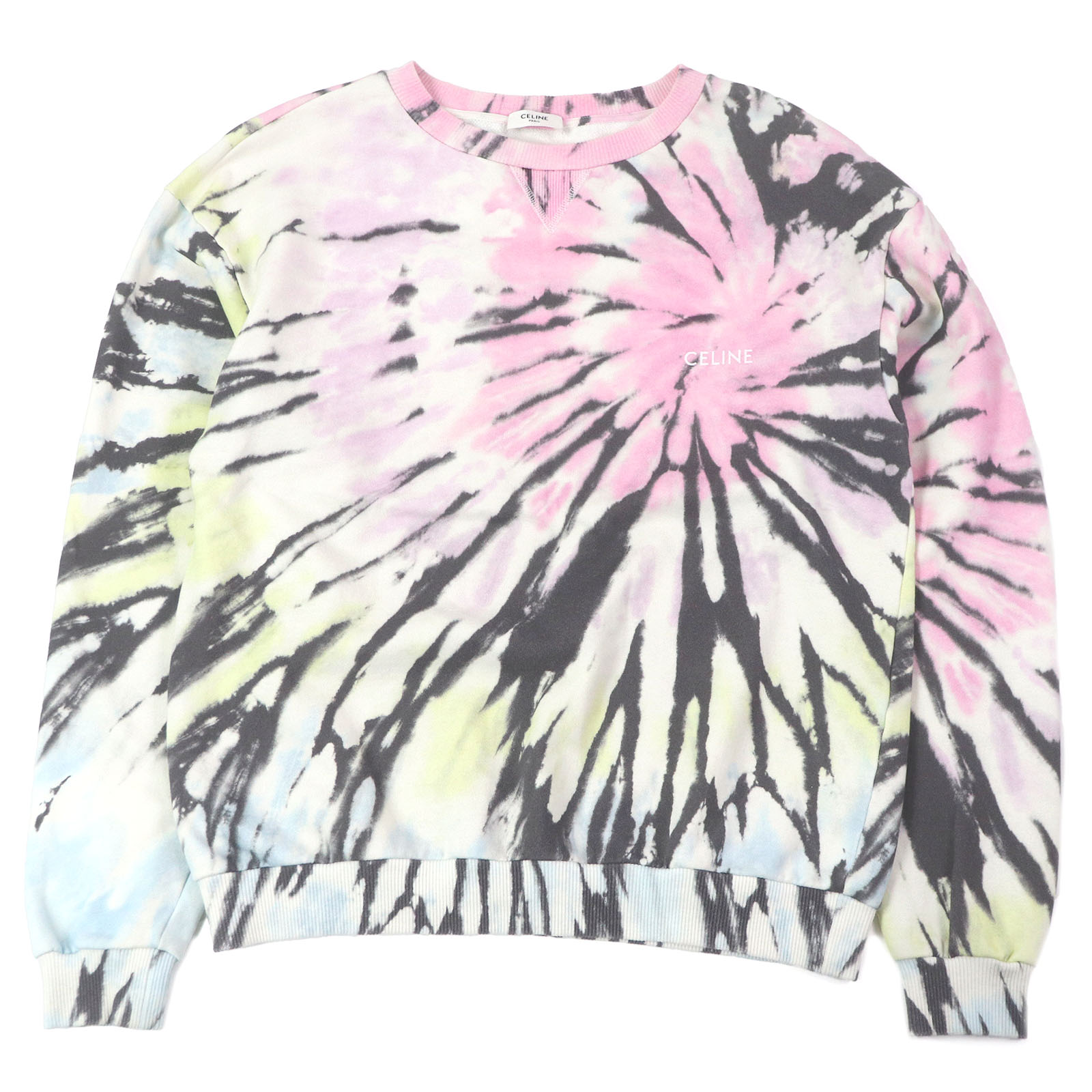 美品□CELINE セリーヌ 23SS 2Y53C647V LOOSE TIE DYE SWEAT SHIRT 調教師 トレーナー サクラ色系 S イタリア製 置き目品 メンズ【中古】