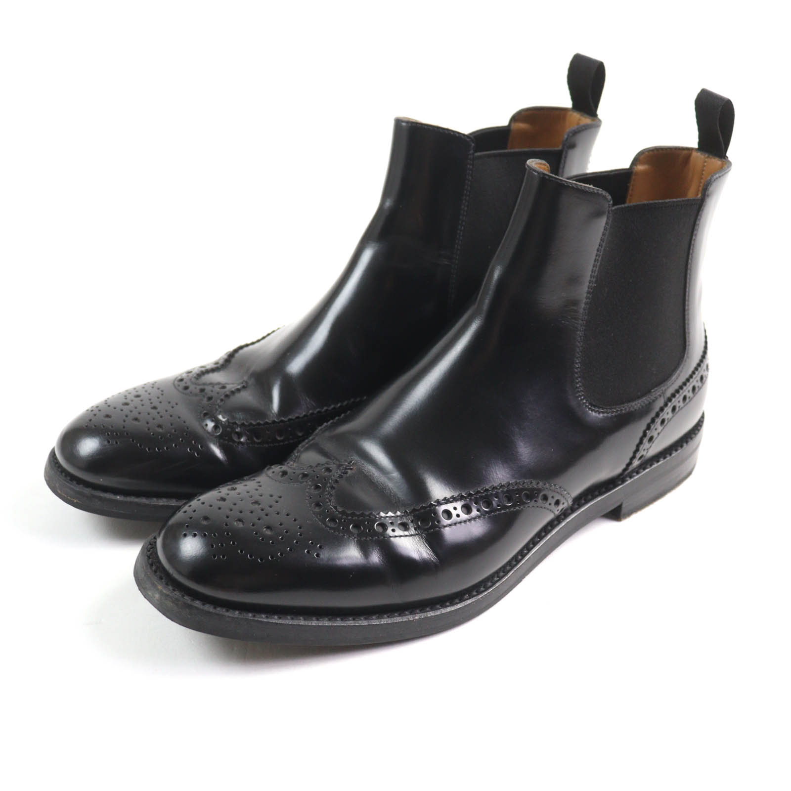 チャーチ Church's ショートブーツ 36 1/2 レザー 黒 チャーチ Church's ショートブーツ 36 1/2 レザー 黒 レディース 靴