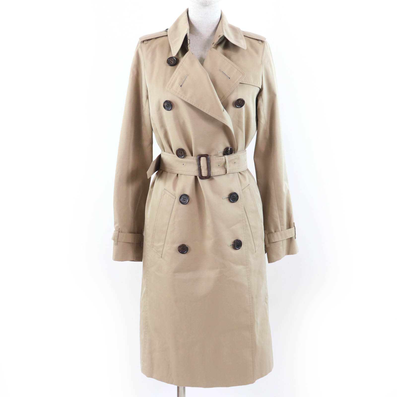 極美品☆BURBERRY LONDON バーバリーロンドン B1A88-430-51 ウールライナー付 トレンチコート ベージュ 36 ガーメント付き 日本製 正規品 レディース【中古】