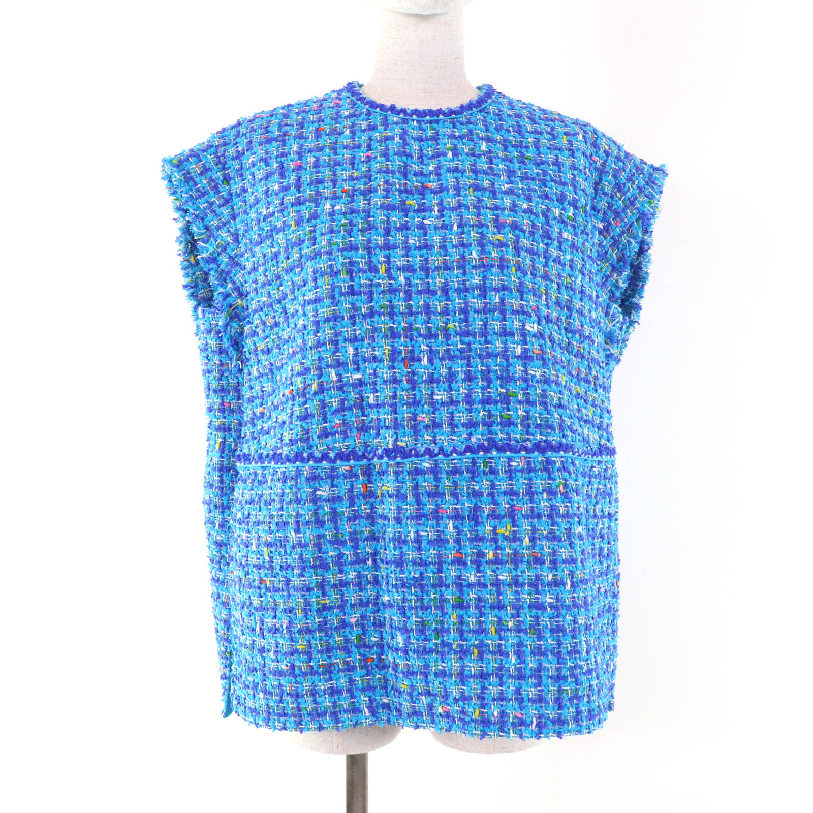 極美品◎Drawer ドゥロワー 22AW 6515-199-0533 カシミヤ混 フォックス ニット ジレ／ベスト ベージュ ガーメント付き 定価286000円 極美品◎Drawer ドゥロワー 22AW 6515-199-0533 カシミヤ混