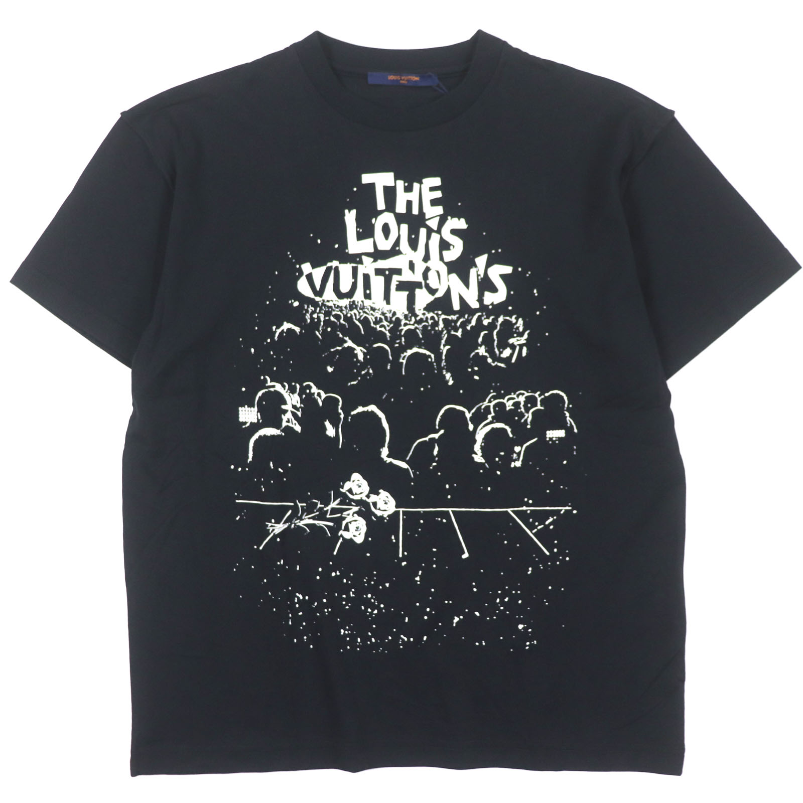 LOUIS VUITTON ブラック プリントTシャツ ルイ・ヴィトン LV コンサート プリント Tシャツ ブラック