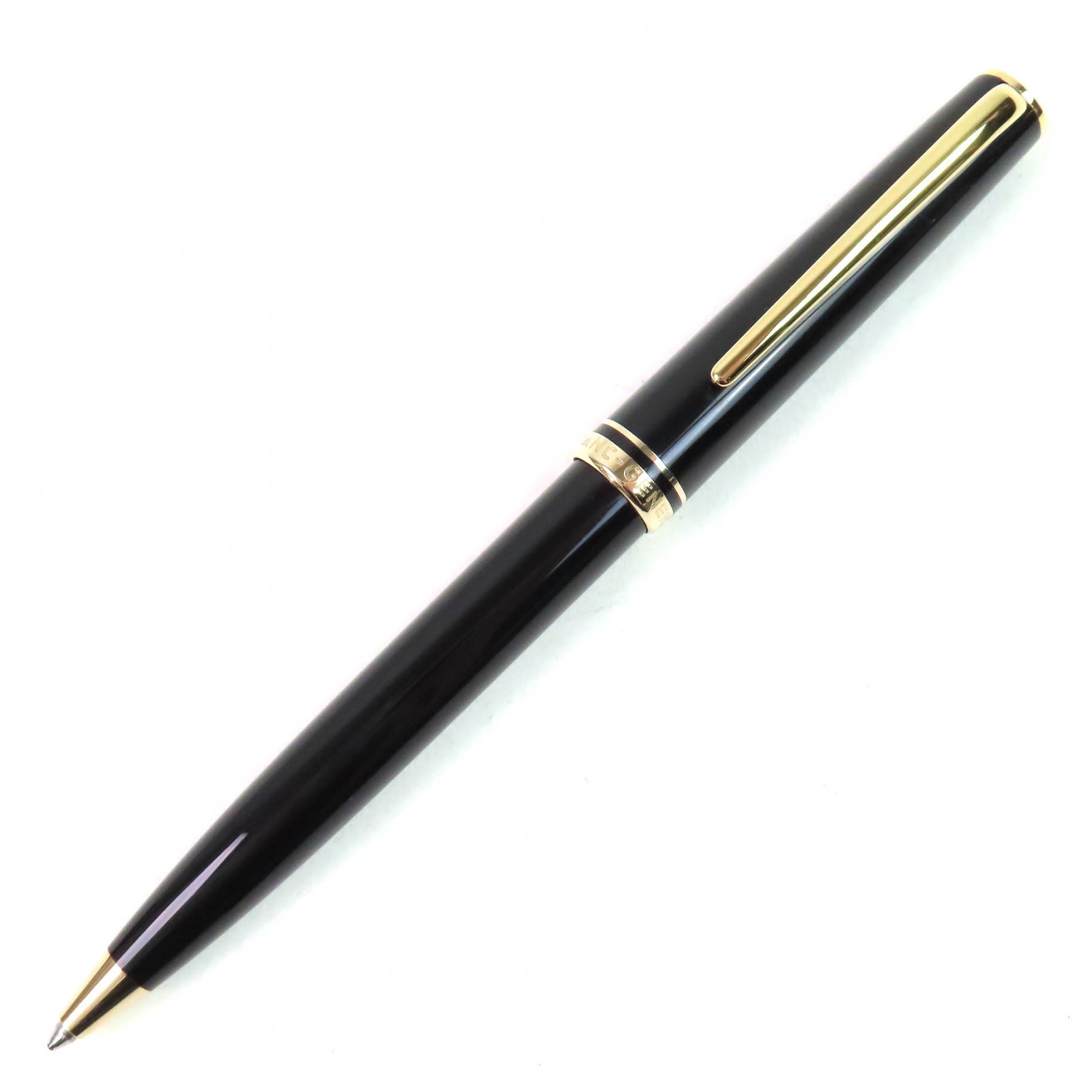 美品△MONTBLANC モンブラン ジェネレーション ホワイトスター ツイスト式 ボールペン ブラック ゴールド 箱・ケース付き ドイツ製 メンズ 筆記確認済み【中古】