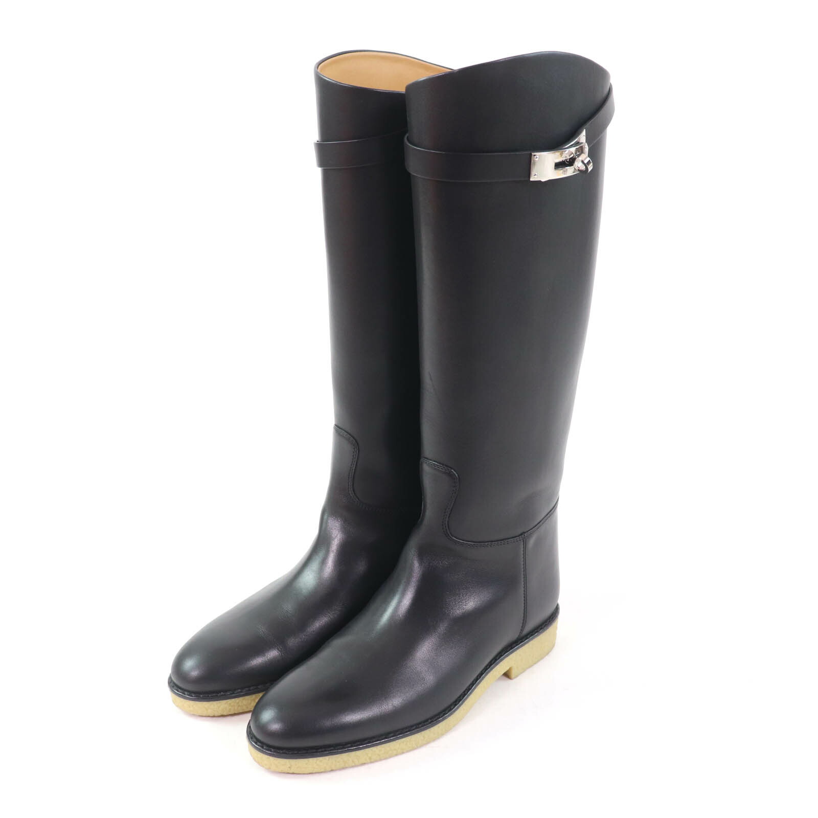 HERMES エルメス レザーロングブーツ レースアップ ダークブラウン 37 HERMES エルメス レザーロングブーツ レースアップ ダーク