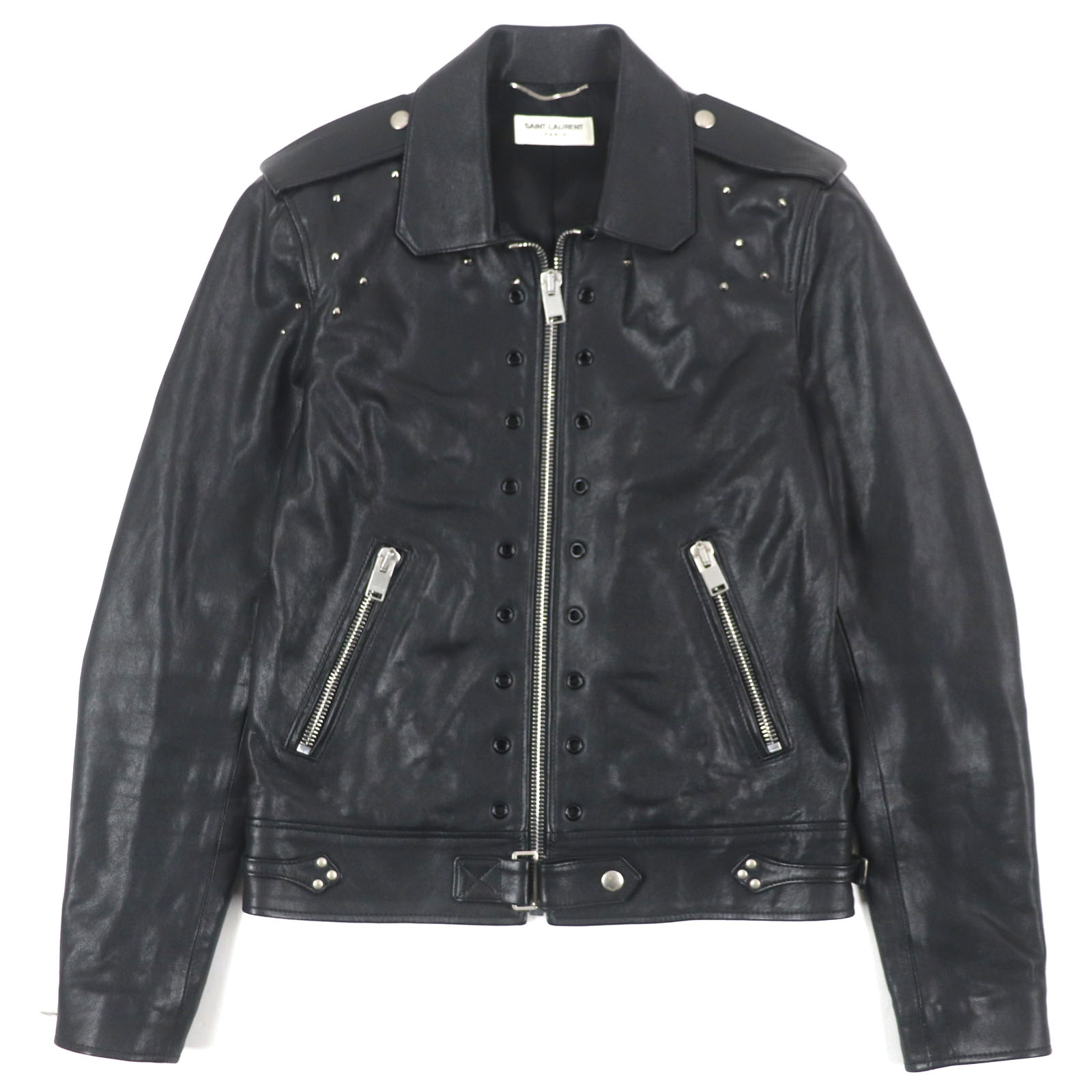 未使用級 サンローランパリ スタジャン 羊革 切替 HEAVEN 黒 楽天市場】サンローラン SAINT LAURENT ライダース ジャケット
