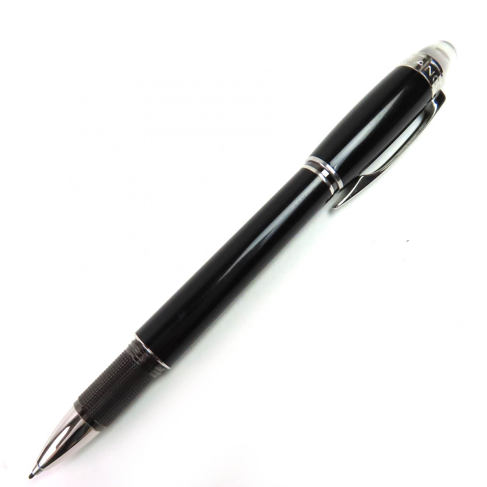 良品△MONTBLANC モンブラン スターウォーカー PIX ホワイトスター キャップ式 ボールペン ブラック シルバー ドイツ製 メンズ【中古】
