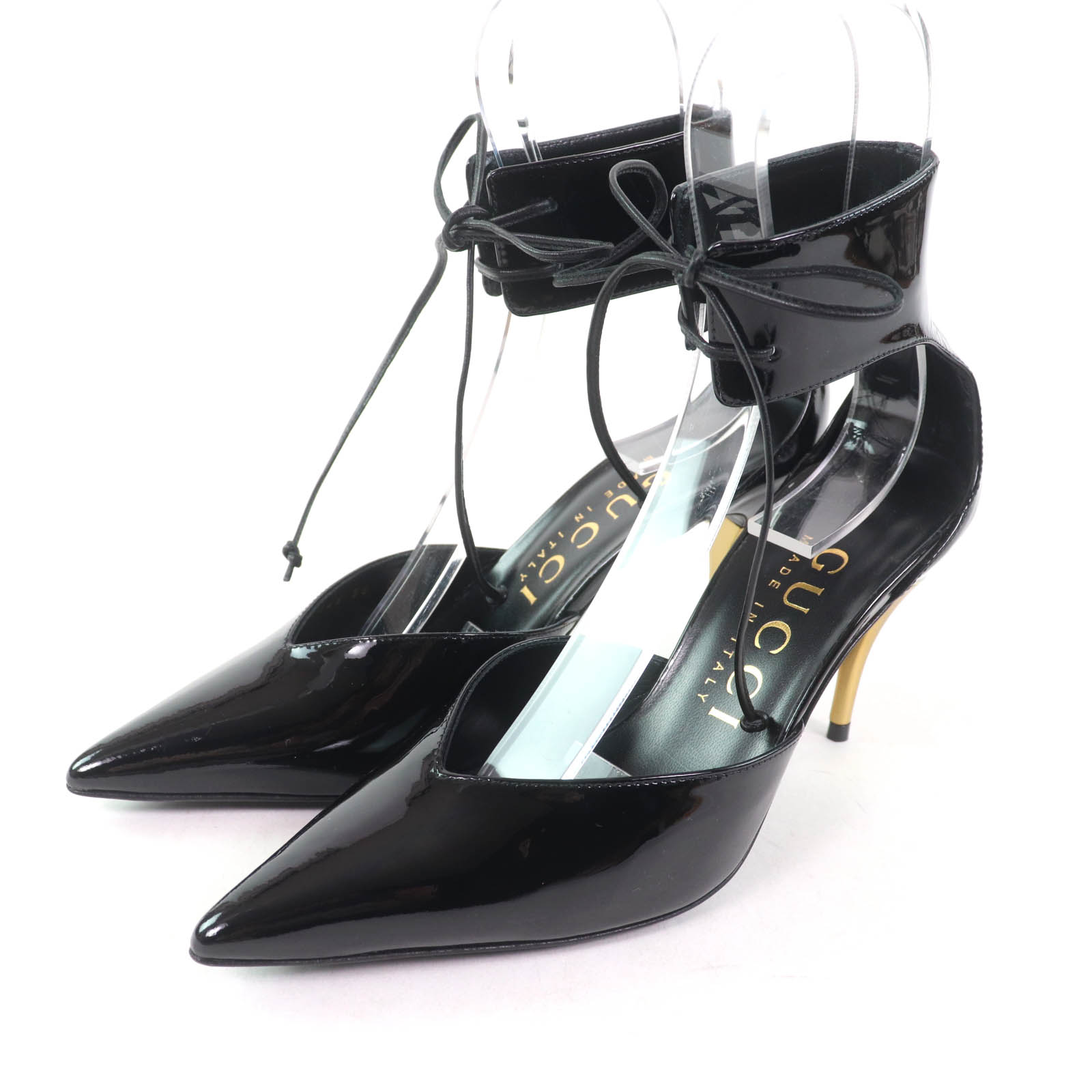 GUCCI グッチ/ブラックレザー/ポインテッドトゥハイヒール GUCCI - 未使用 グッチ GUCCI パンプス ポインテッドトゥ ヒール