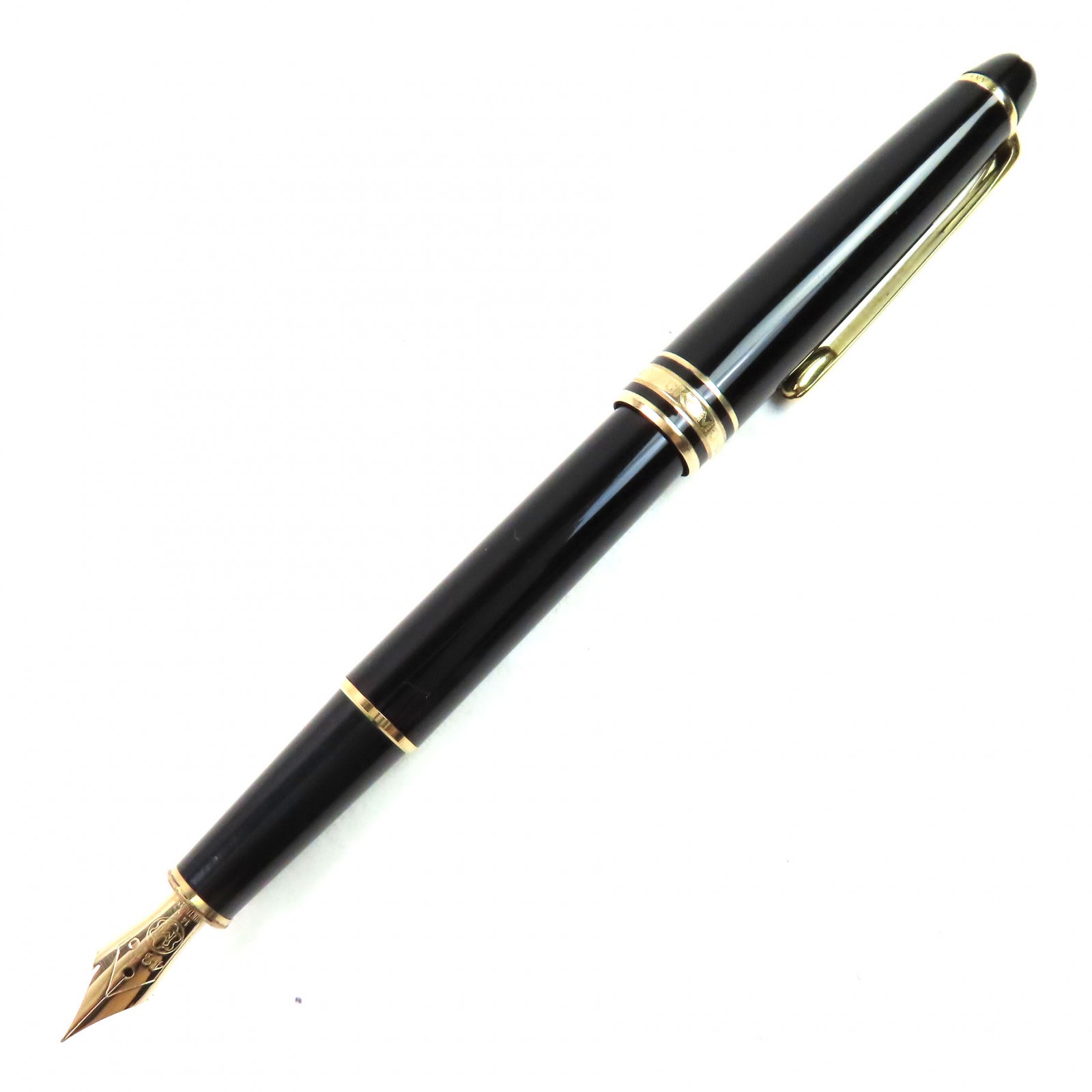 良品△MONTBLANC モンブラン マイスターシュテュック 古典派音楽 書き込み先14K EFニブ 白いことはやりっ子 筆 黒いこと ゴールド ＦＲＧ製 メンズ【中古】