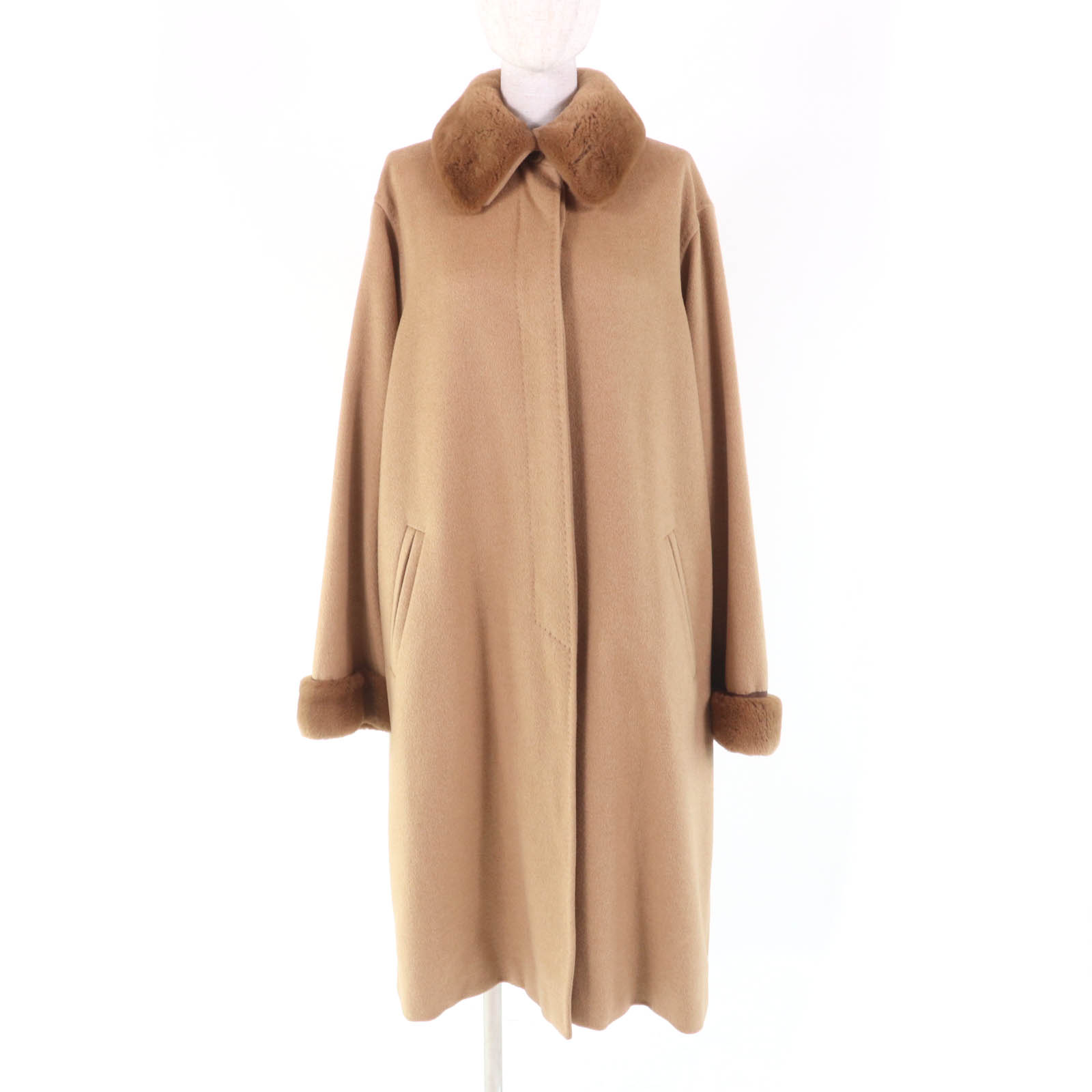 極美品★MaxMara★最高峰白タグ★カシミヤ＊ウールコート★ベルト付★キャメル 極美品☆MaxMara☆最高峰白タグ☆カシミヤ＊ウールコート☆