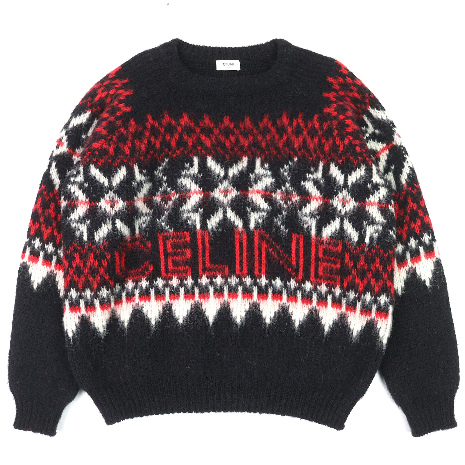 22AW Celine オーバーサイズ ノルディックボクシーニット セーター 雪 00035679-1.jpg