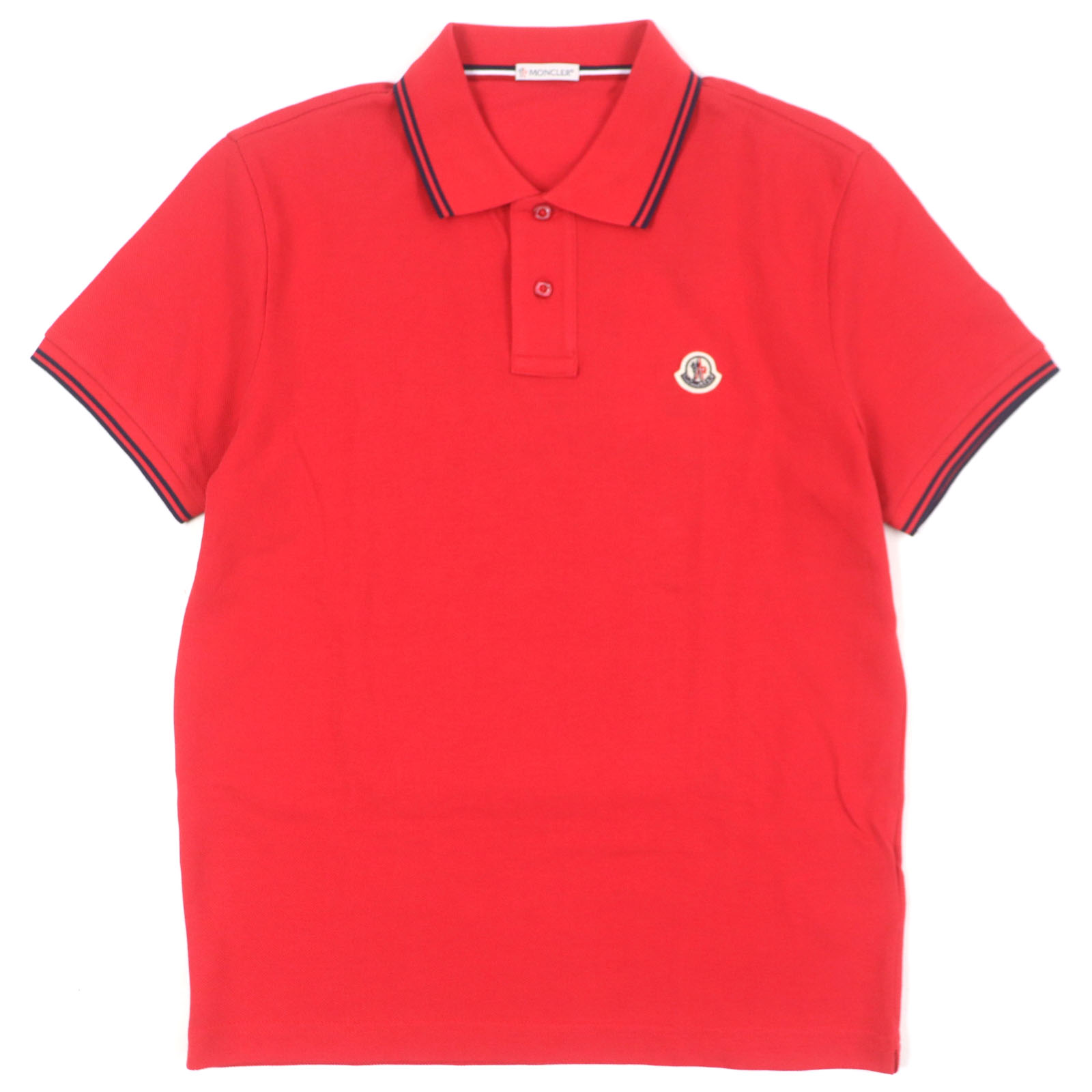 未使用品▼MONCLER モンクレール コットン100% ロゴ入りボタン ワッペン付き ショートスリーブ 半袖ポロシャツ レッド S 正規品 メンズ【中古】｜衣類＆ブランドリサイクル GREEN