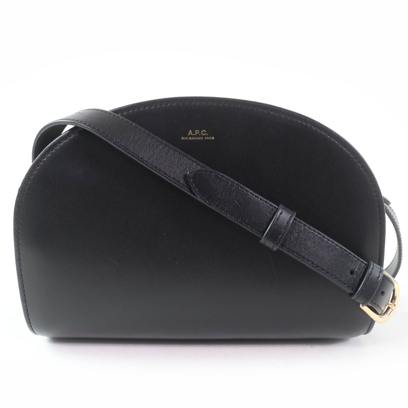 【美品】アーペーセー　ハーフムーン ショルダーバッグ ダークグリーン レザー A.P.C. APC アーペーセー PXBJQ F61048 ショルダーバッグ