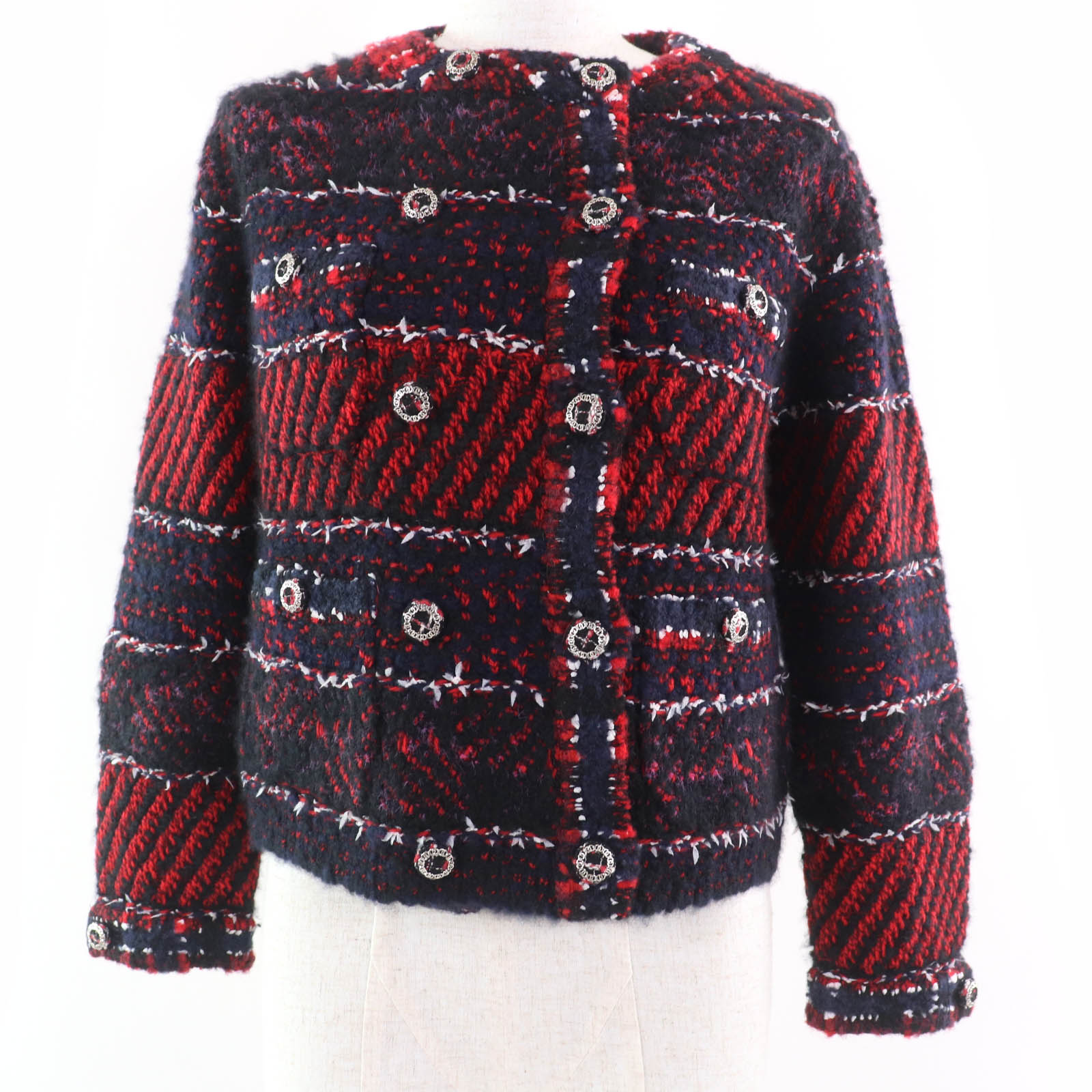 楽天市場】【シャネル】Chanel 23AW ラインストーン シルク アルパカ混