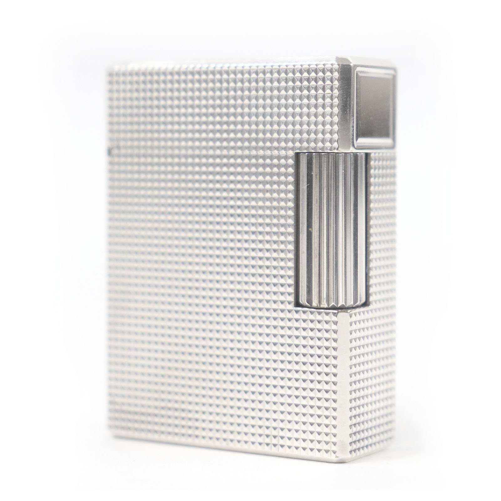 外装極美品□Dupont デュポン ライン1 ショート ダイヤモンドヘッド スクエア ローラー式 喫煙具 ガスライター シルバー フランス製 メンズ 着火不可【中古】 27,170円