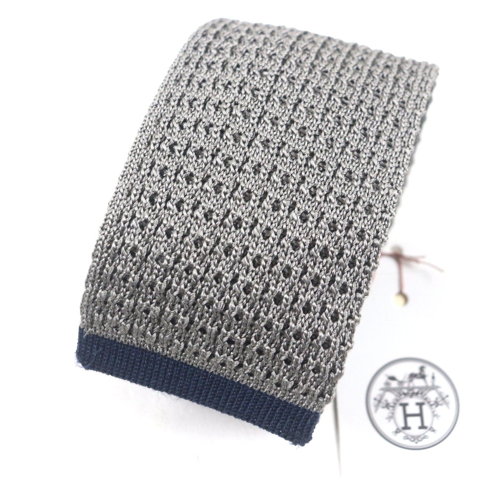 超希少❗️新品未使用✨エルメス　ニットタイ　テットアテットエスケトル馬　Hロゴ刺繍 超希少❗️新品未使用✨エルメス ニットタイ テットアテットエス