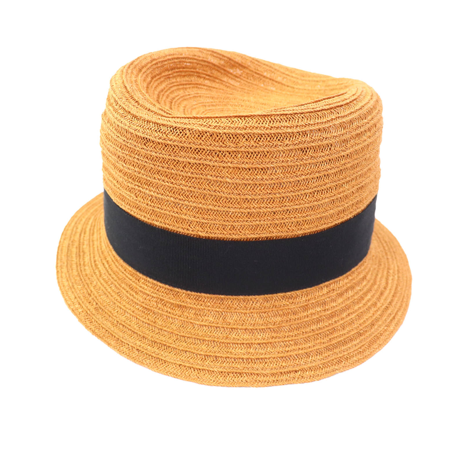 極美品★HERMES エルメス ヘンプ100％ CARAMEL H刺繍入り ストローハット 帽子 58 箱付き フランス製 正規品 レディース【中古】