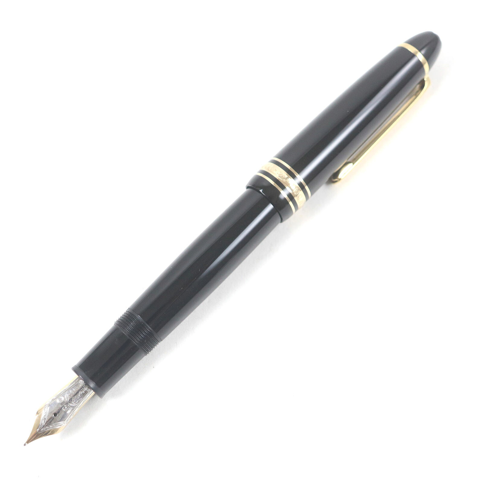 極美品□MONTBLANC モンブラン マイスターシュテュック 146 ペン先14K Mニブ キャップ式 万年筆 ブラック ゴールド 箱・ケース付き ドイツ製 メンズ【中古】｜衣類＆ブランドリサイクル GREEN