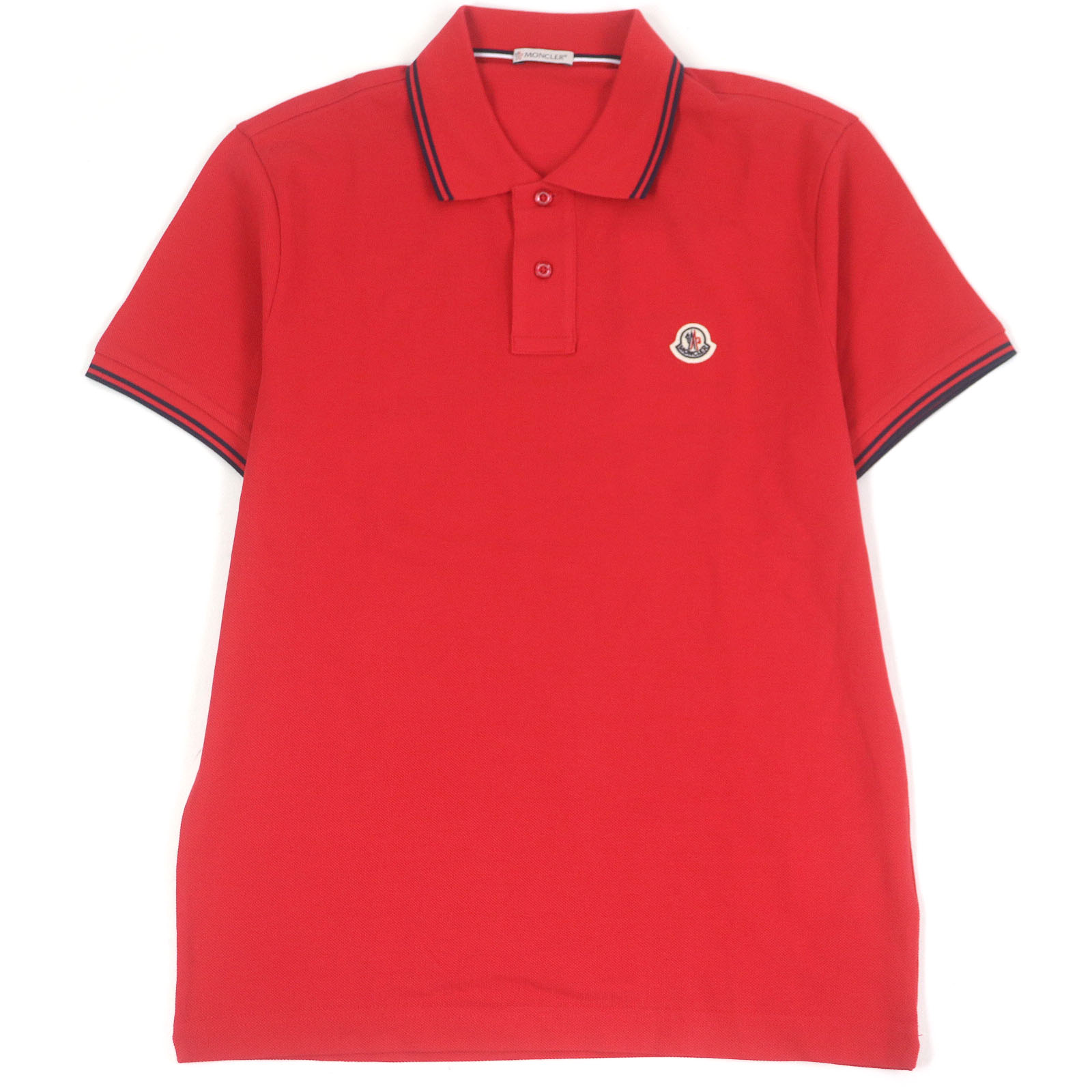 未使用品□MONCLER モンクレール MAGLIA POLO MANICACORTA コットン100％ ロゴワッペン付き ショートスリーブ 半袖ポロシャツ レッド S 正規品 メンズ【中古】｜衣類＆ブランドリサイクル GREEN