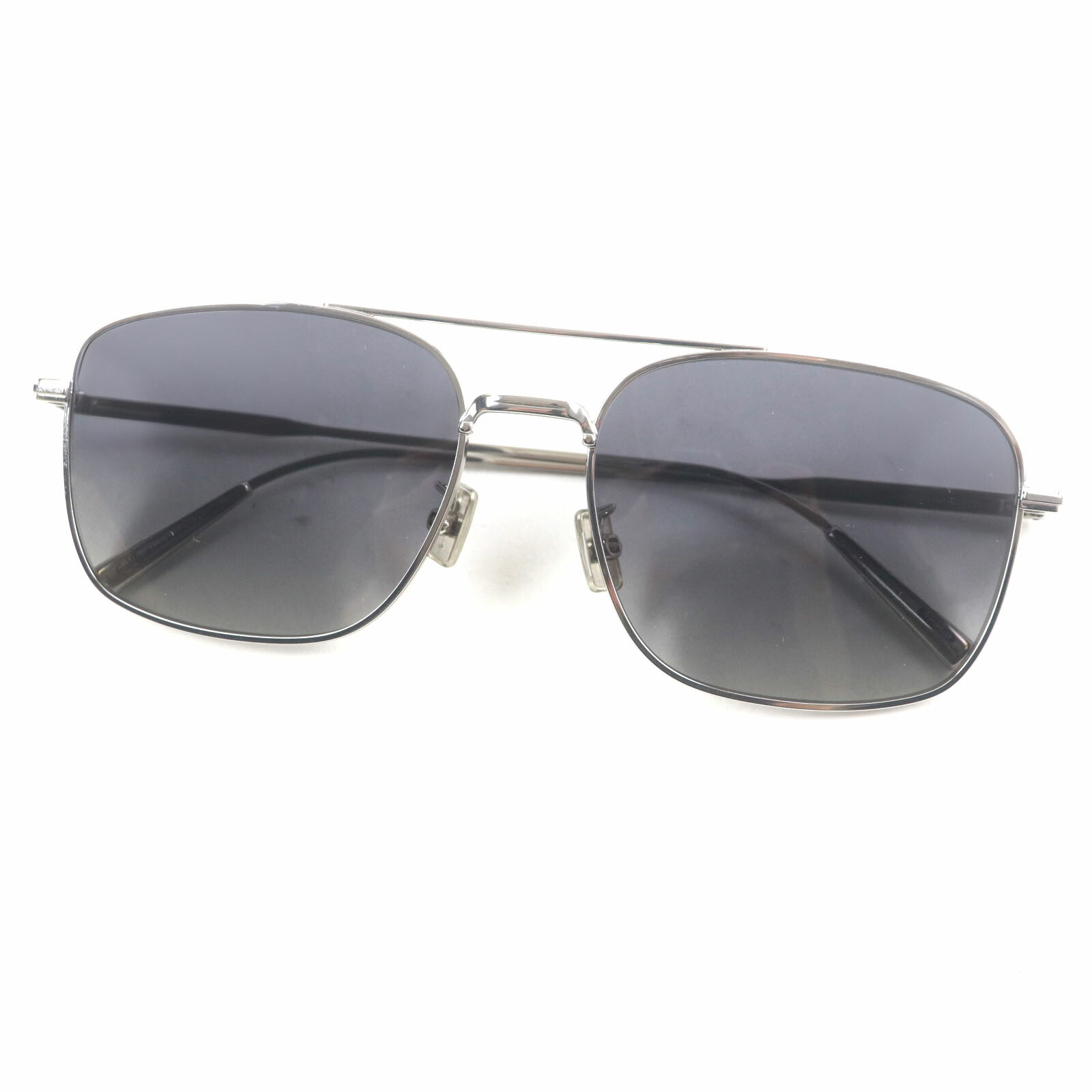 極美品▼DIOR クリスチャンディオール オム SUTS17UXR DiorBlackSuit ディオールブラックスーツ 航海長シェイプ ツーブリッジ 黒眼鏡 しろがね色 60□18 145 入れもの付き添い人 イタリア製 メンズ【中古】 眼鏡・サングラス-サングラス