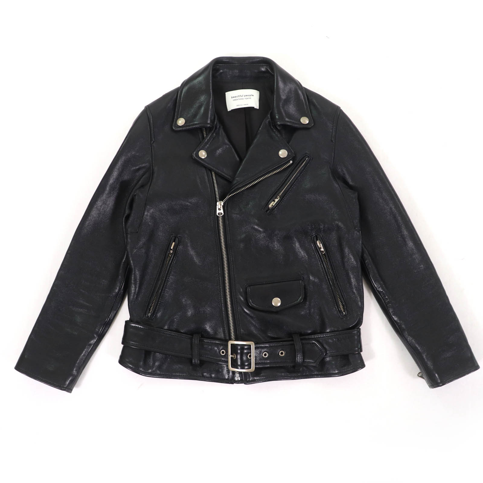 ビューティフルピープル　ライダース　140 ビューティフルピープル 定番 レザーライダースジャケット 140 - メルカリ