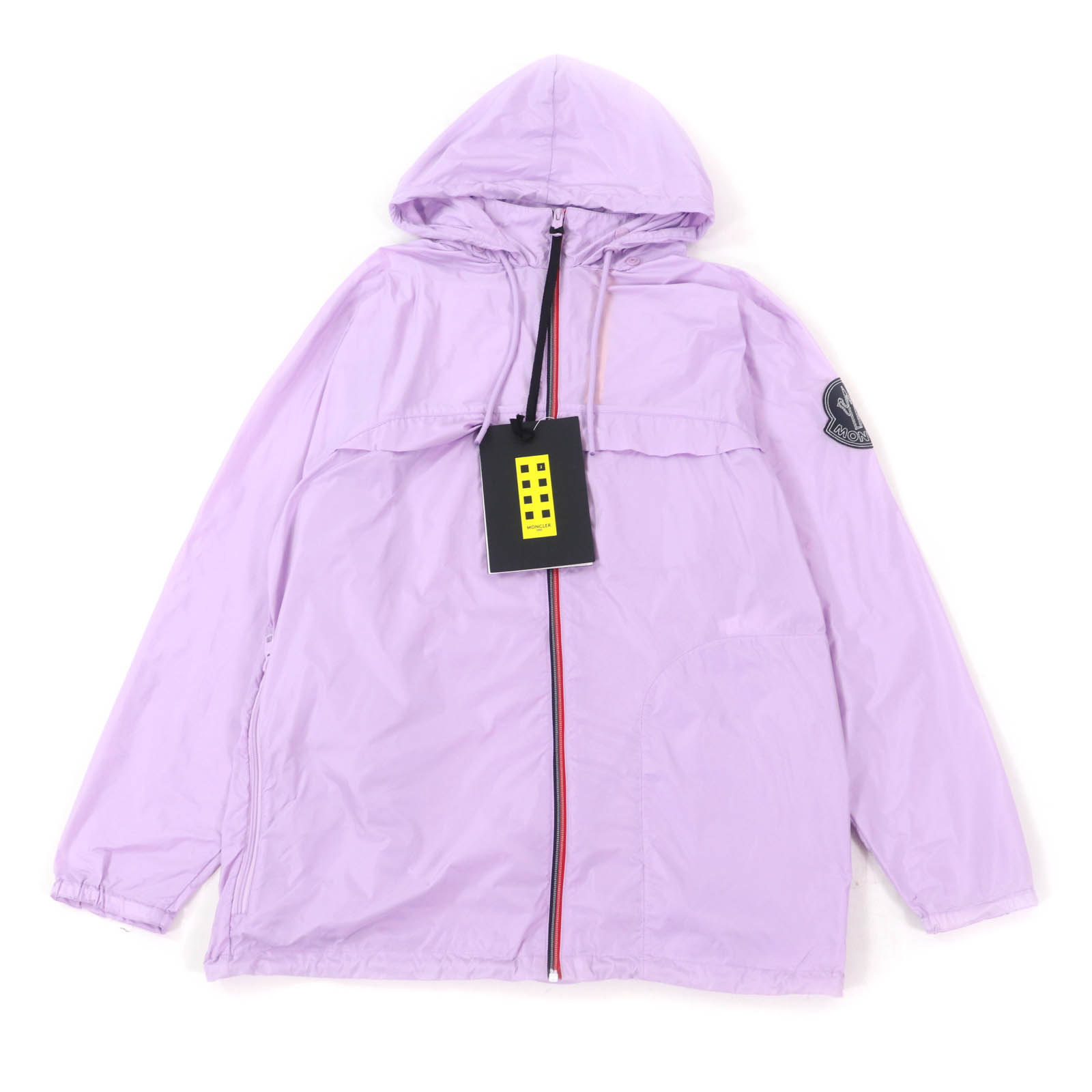 未使用品★MONCLER GENIUS 2 モンクレール ジーニアス 2 2021年製 CHAHED ロゴワッペン付 ZIP UP ナイロンジャケット パープル 1 正規品 メンズ【中古】