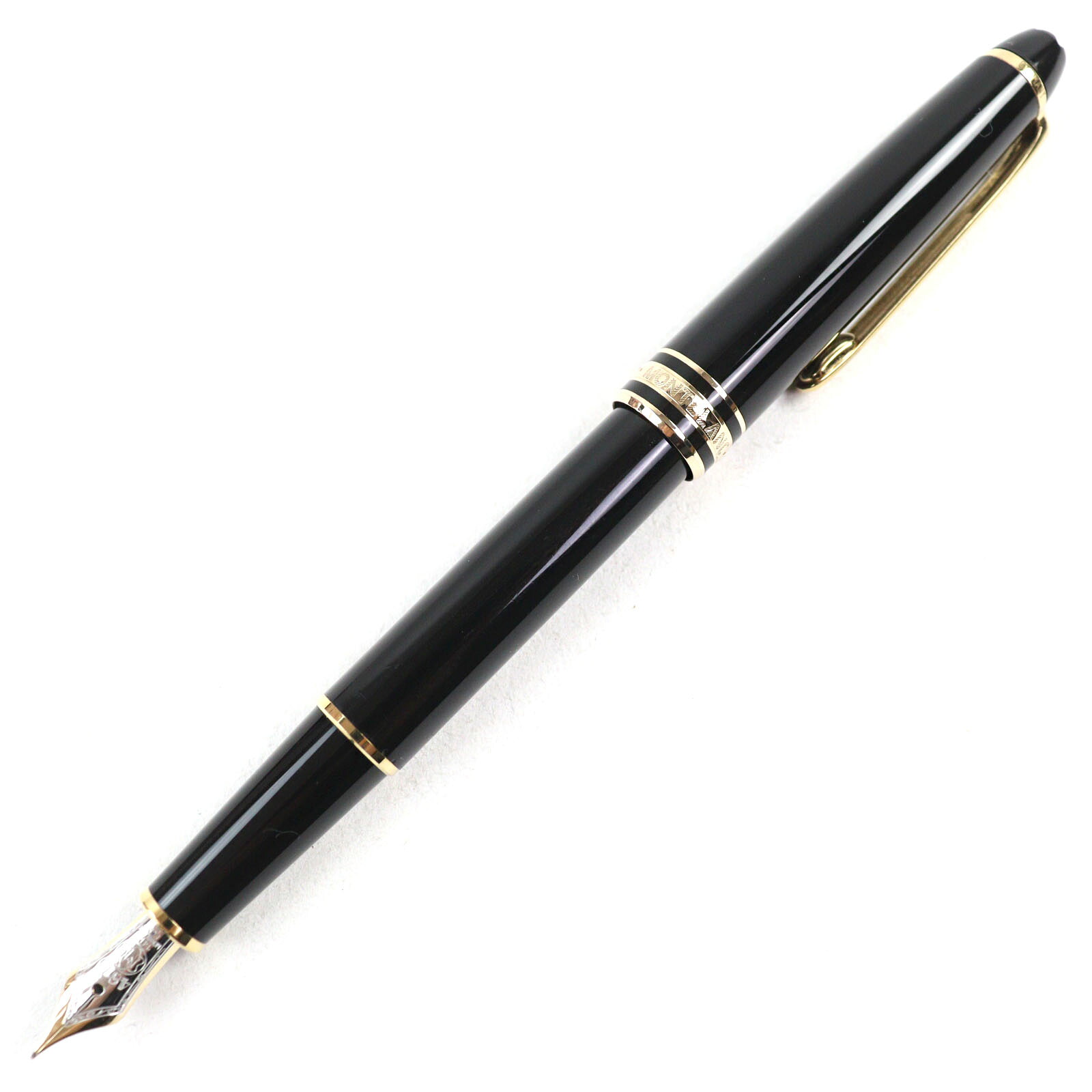 良品○MONTBLANC モンブラン マイスターシュテュック 古典派音楽 14K EFニブ ロゴタイプ目じるし 白いことはやりっ子 筆 黒いこと ゴールド ＦＲＧ製【中古】