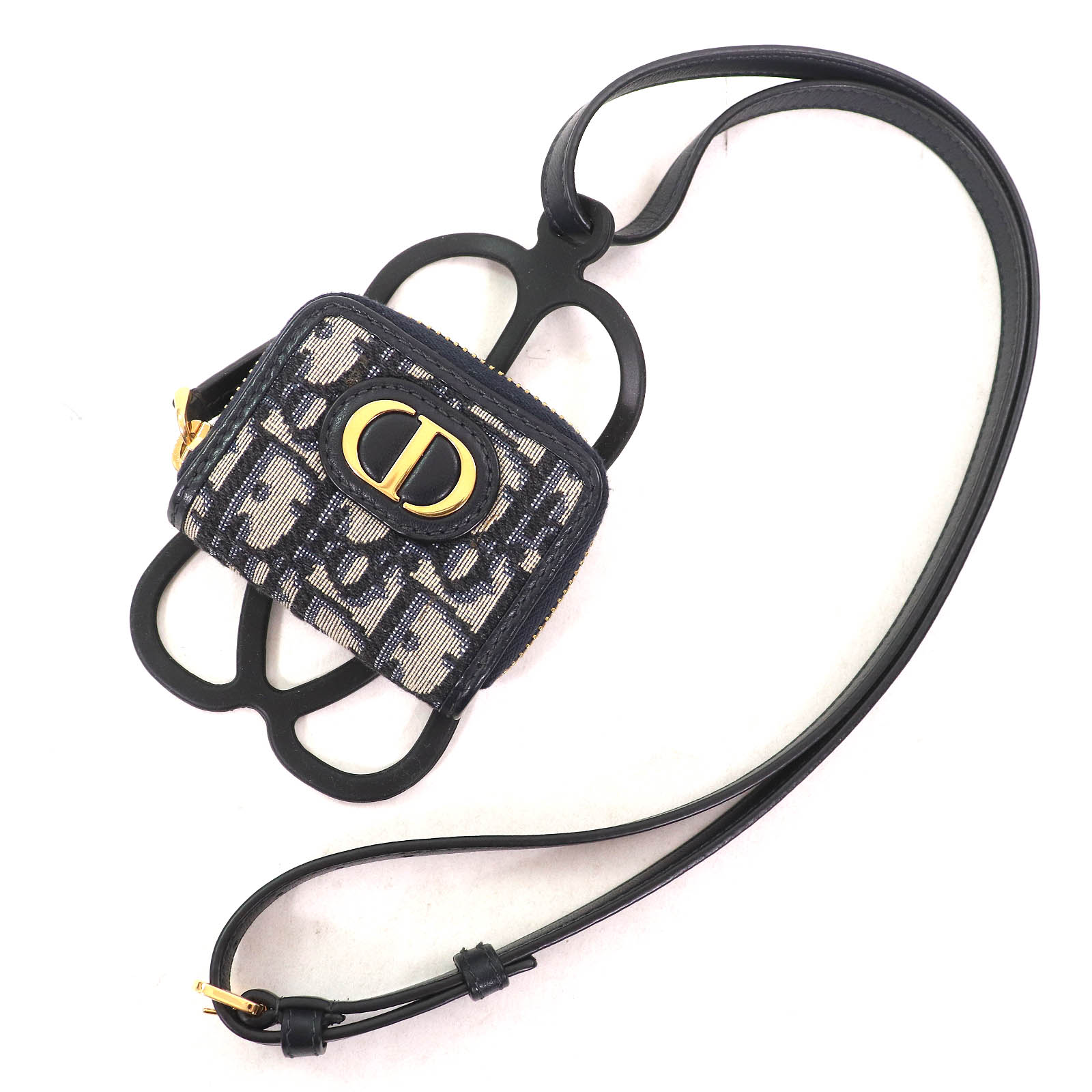 美品△Christian Dior ディオール S2101UTZQ 30 MONTAIGNE 30モンテーニュ ー オブ西洋葱 トロッター柄 エアポッズ 電話機保持者 持っていく・スマホアクセサリー 黒いこと 米国海軍 ベージュ 保護すること袋付き添い人 イタリア製 レディース【中古】 スマートフォン・携帯電話アクセサリー-その他-スマートフォン・タブレット